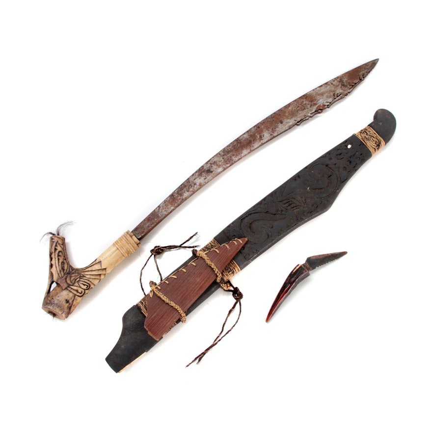 Dayak Mandau Sword and Knife EBTH Dayak Mandau Sword and Knife EBTH