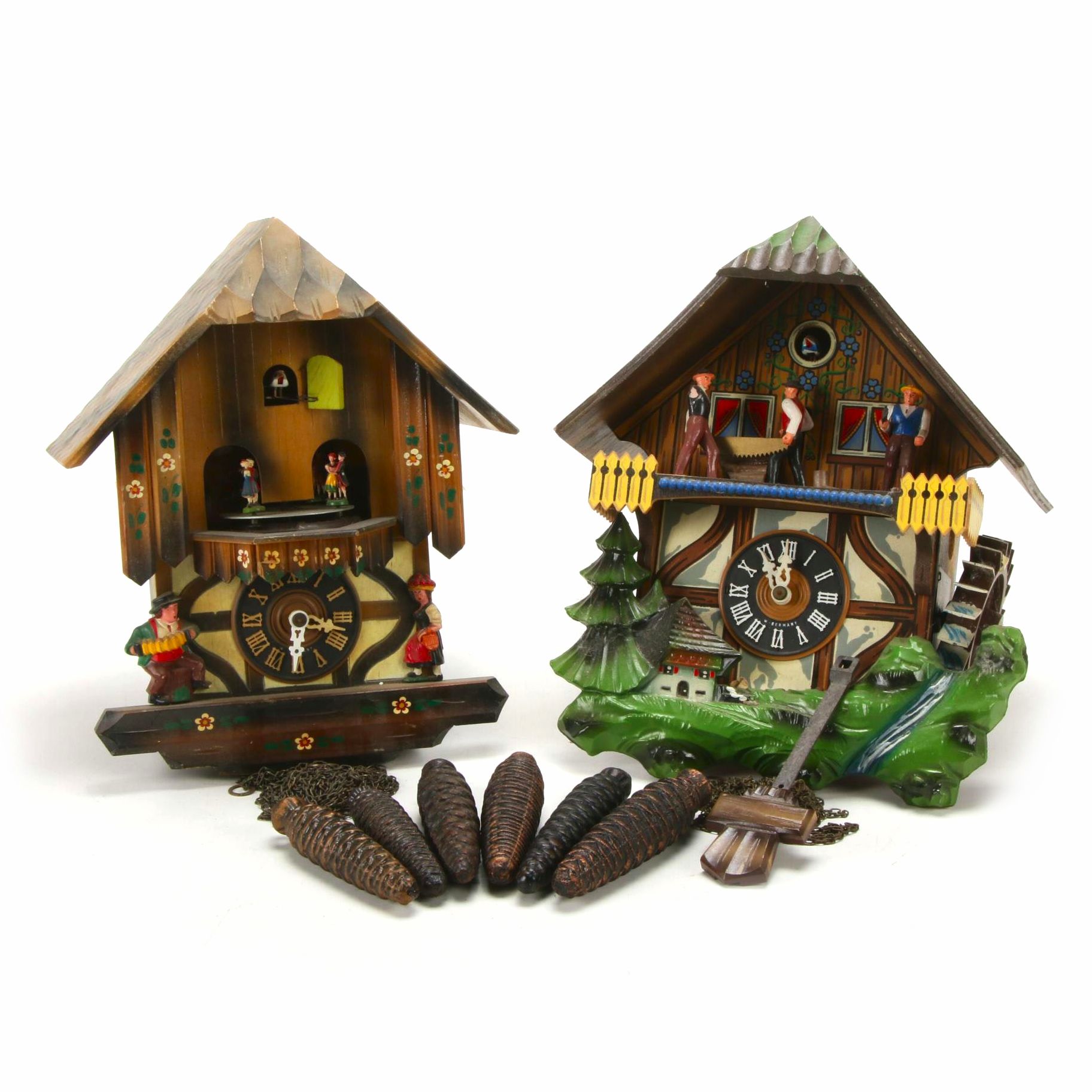 E. Schmeckenbecher Black Forest West German Chalet Cuckoo Clocks EBTH