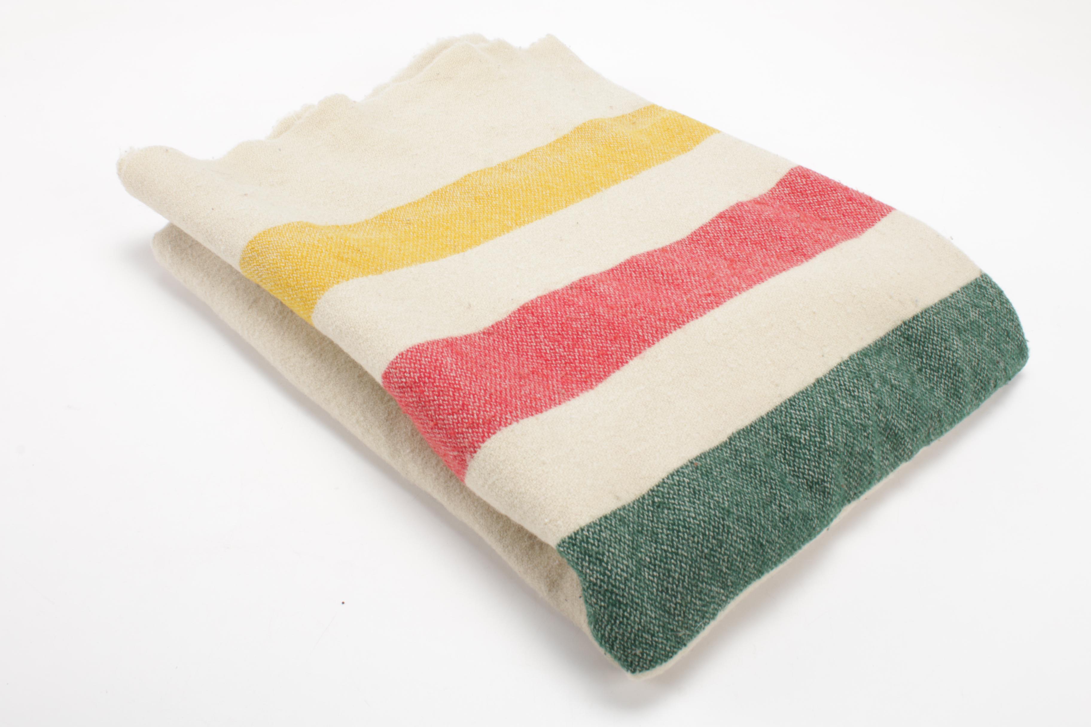 Hudson Bay Striped Wool Blanket EBTH
