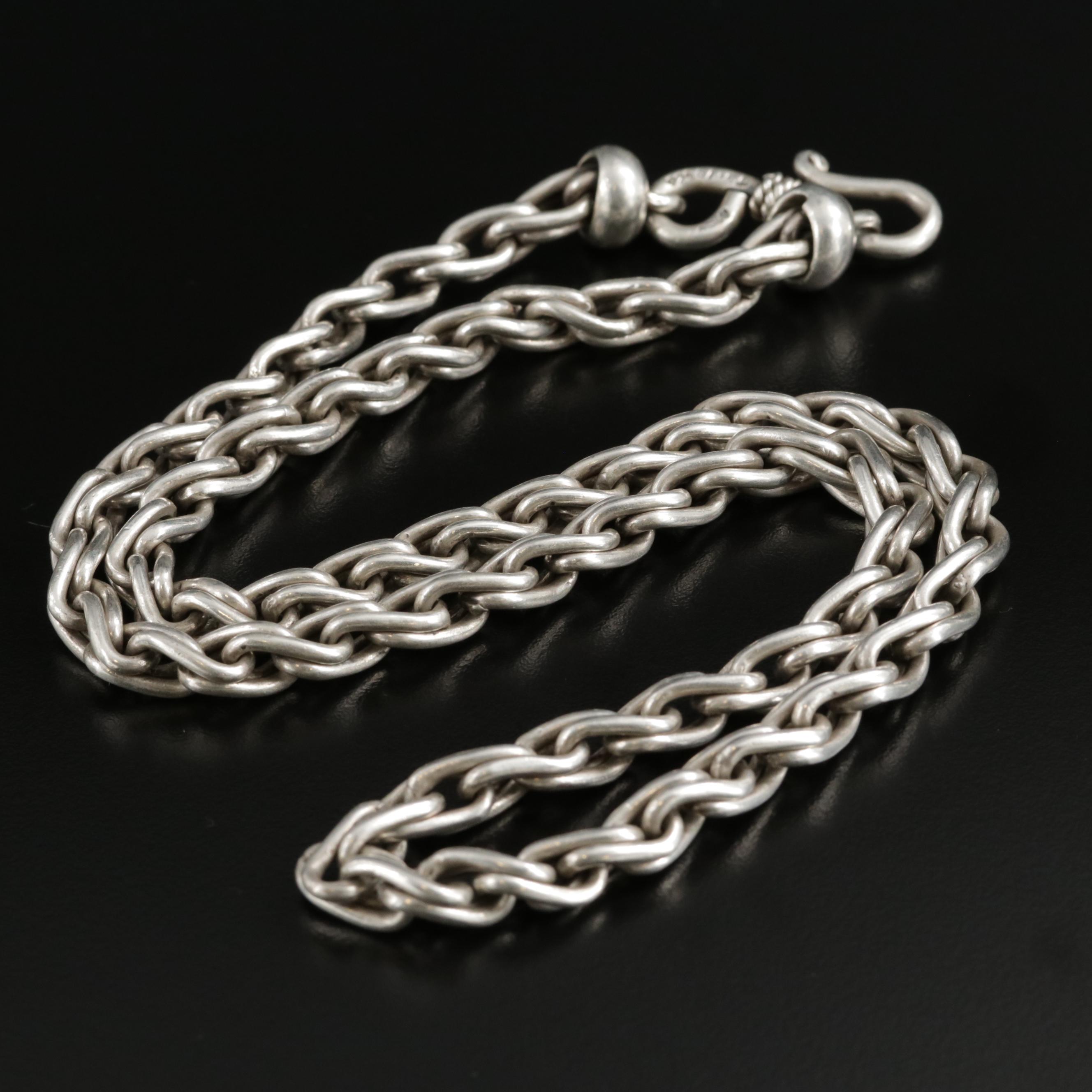 Deja Vu Sterling Silver Fancy Link Necklace