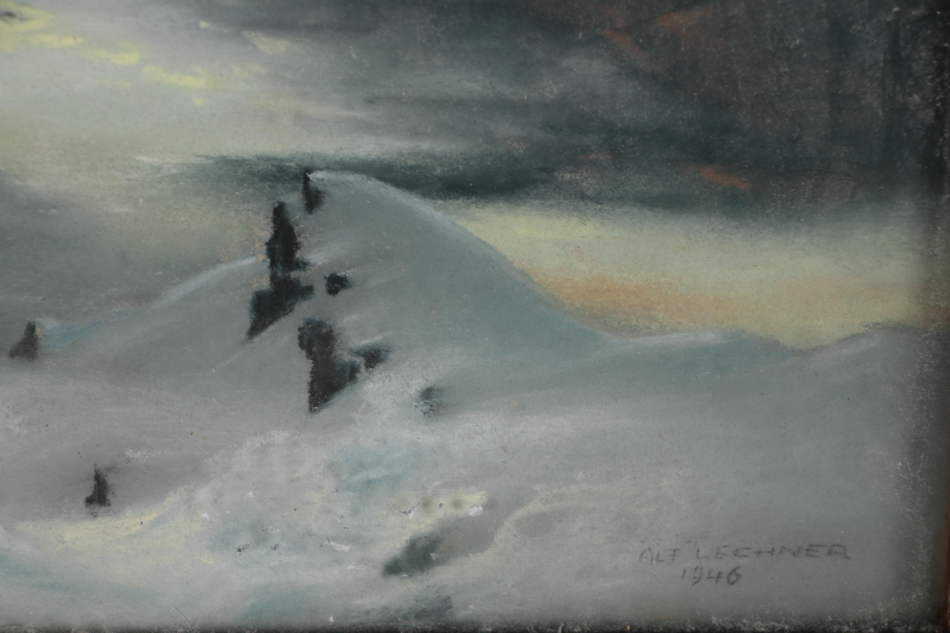 Alf Lechner Winter Landscape Oil Painting EBTH