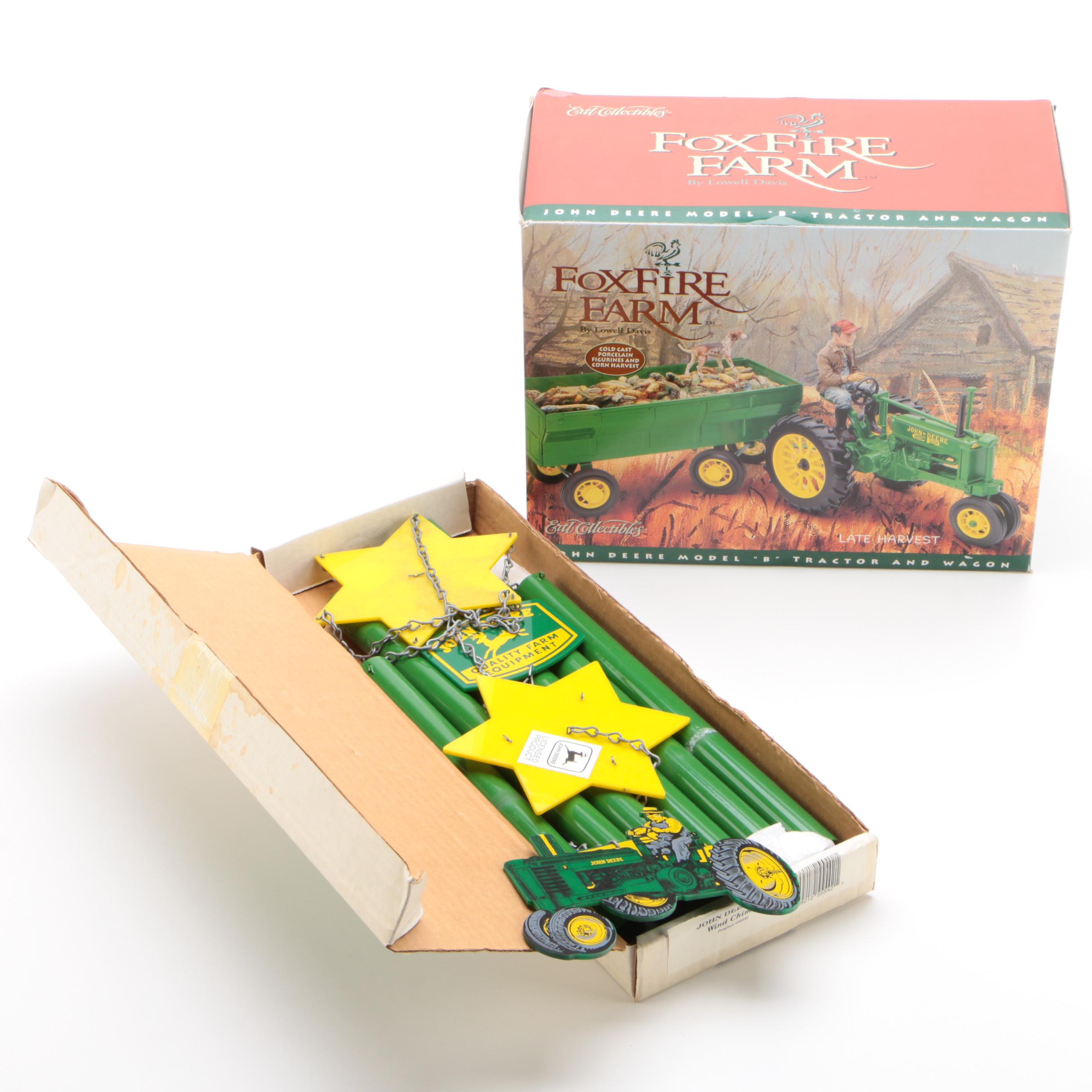 John Deere Wind Chime and Lowell Davis Foxfire Farm "Late Harvest" Figurine EBTH