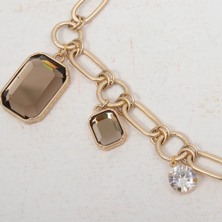 Louis Vuitton Vintage Brass Lock on Embellished Chain Necklace | EBTH