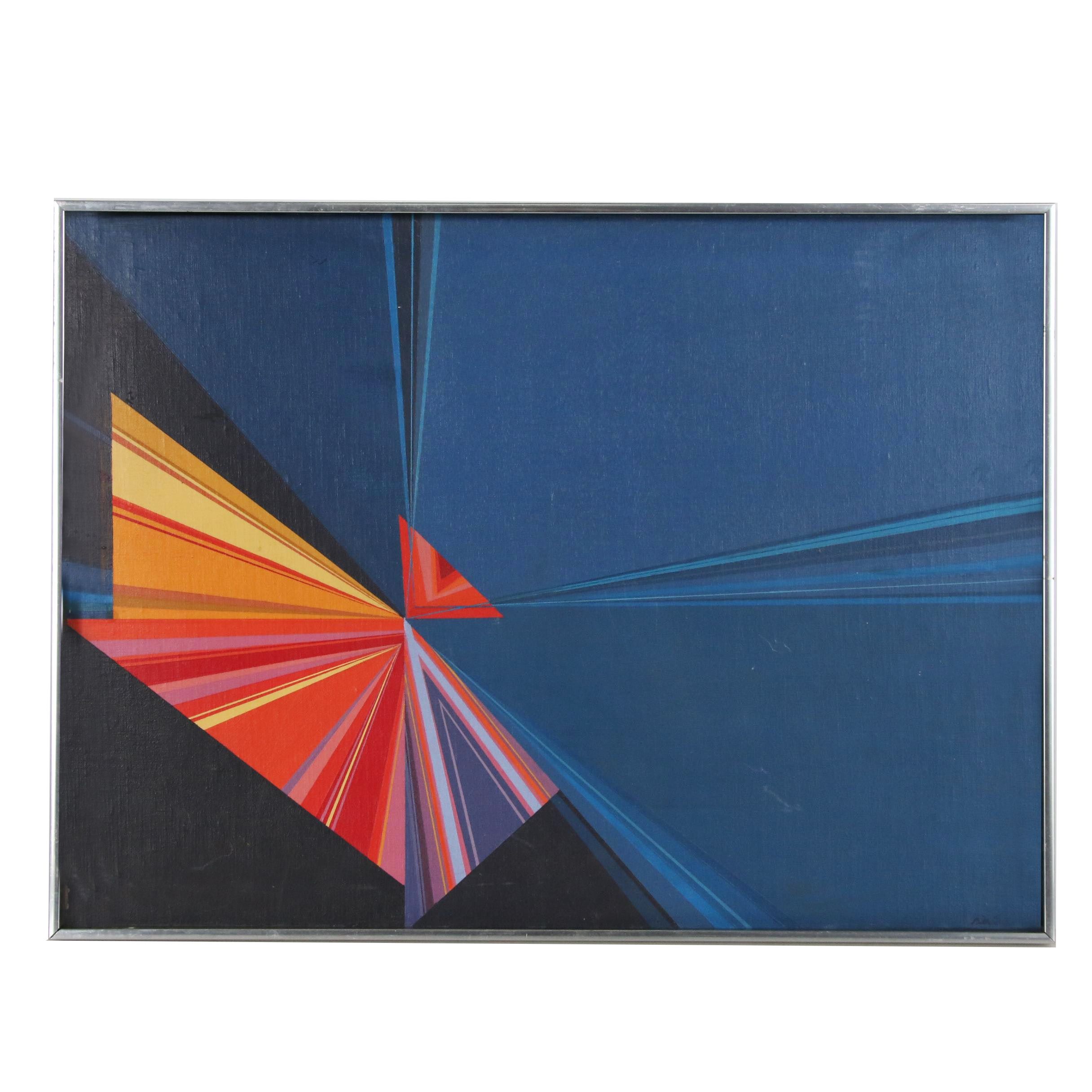 Billy Schoenfeld Abstract Acrylic Painting Sunset Ebth