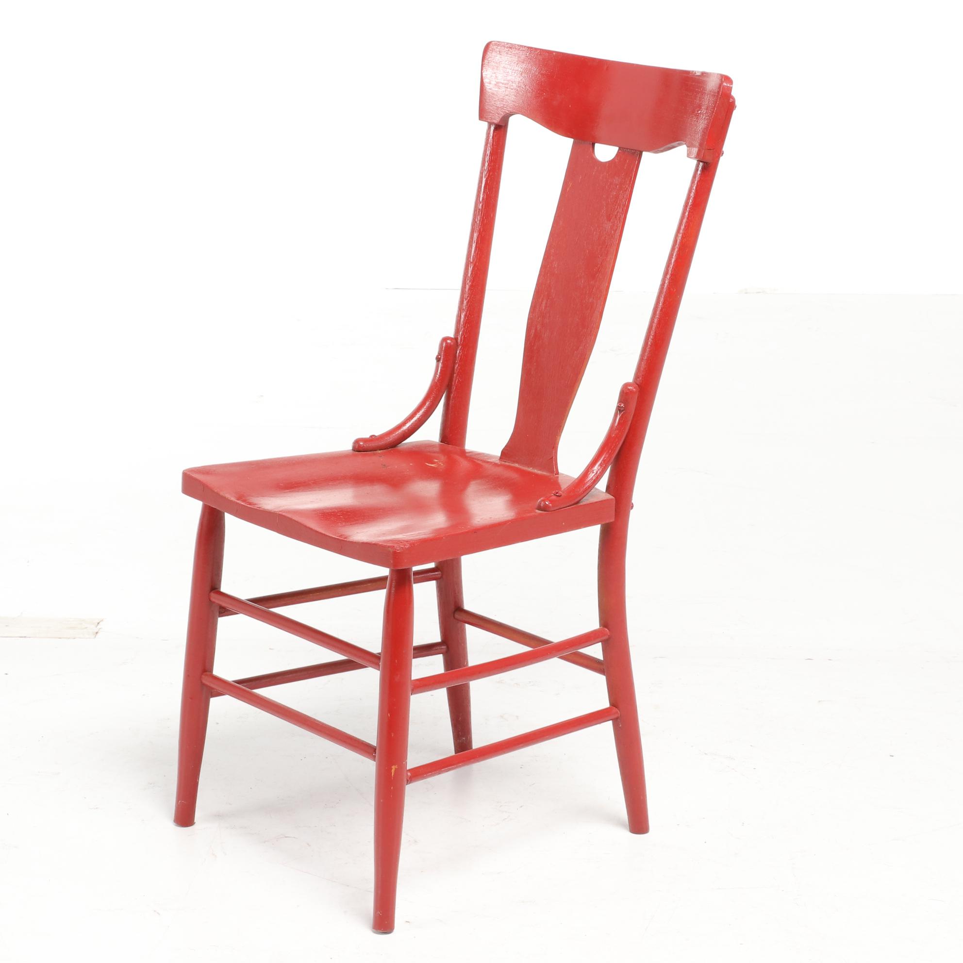 Rustic Red Kitchen Table with Red Painted Chairs and Pine ...