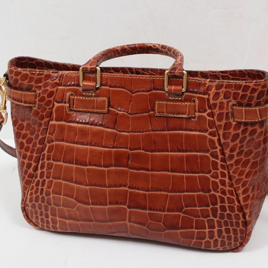Dooney & Bourke Crocodile Embossed Leather Convertible Shoulder Bag | EBTH