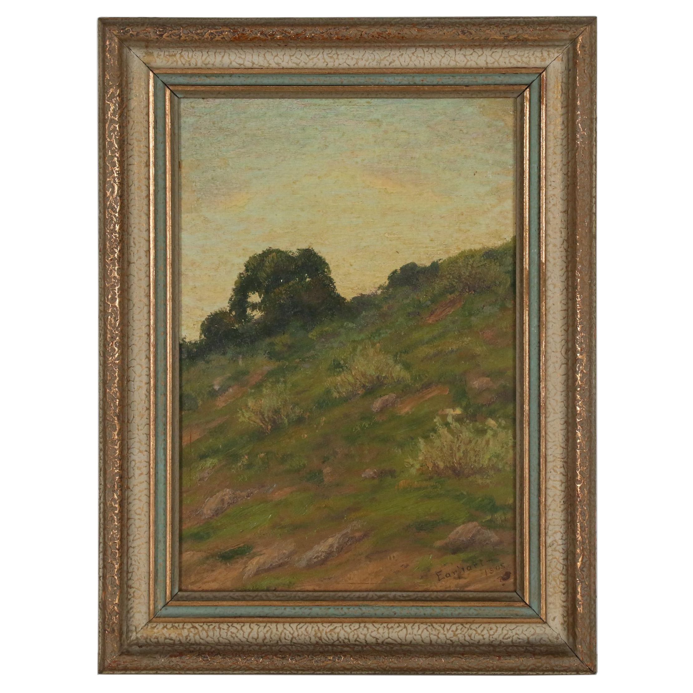 John Earhart Hillside Landscape Oil Painting, 1905 | EBTH