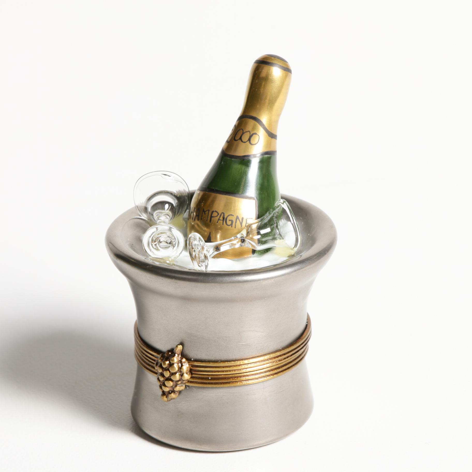 La Gloriette HandPainted "Champagne" Porcelain Limoges Box, 2000 EBTH