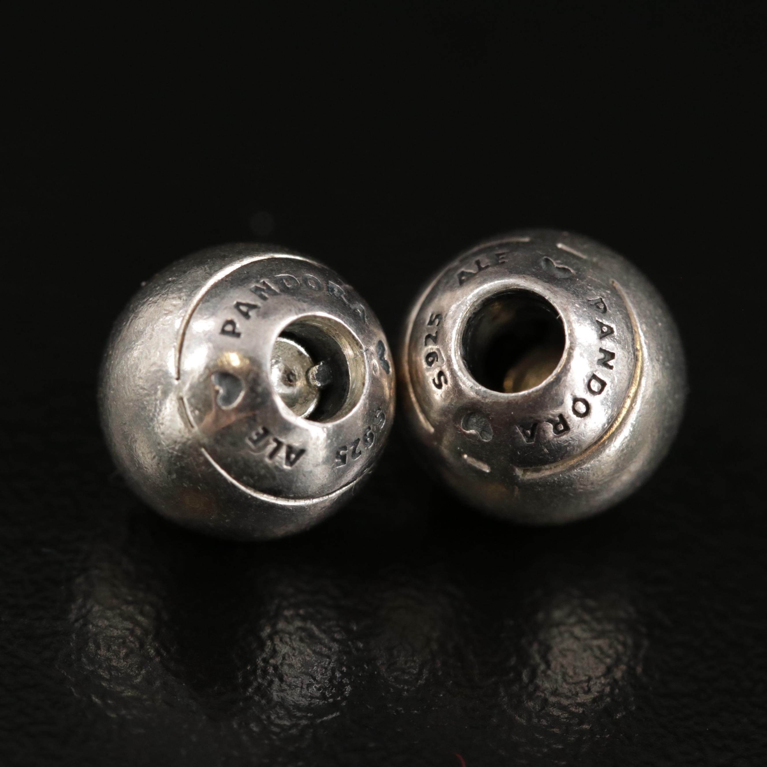 Pandora Sterling Silver Open Bangle End Caps EBTH