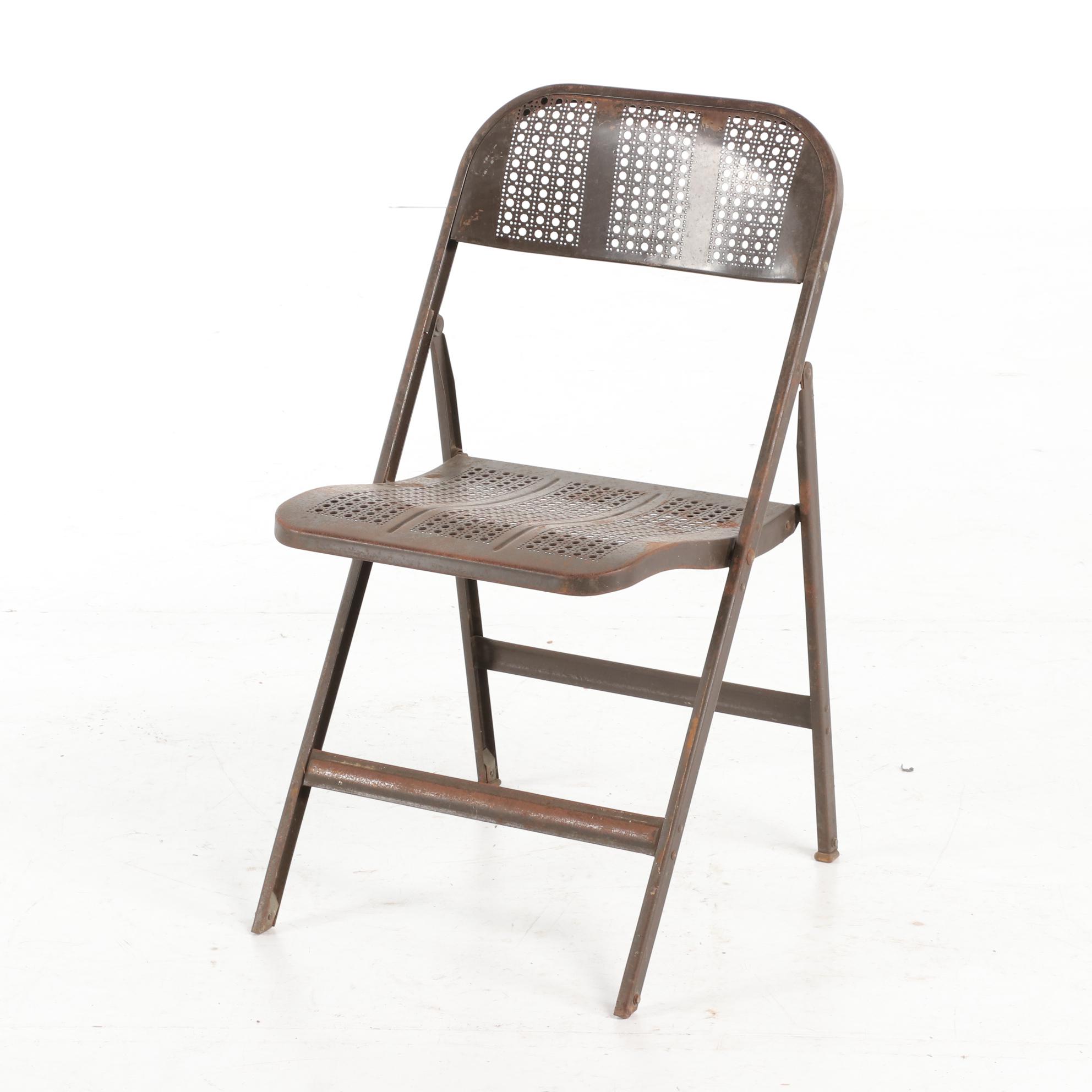 Lyon Aurora, Illinois TwentyFour Folding Metal Chairs, Mid 20th