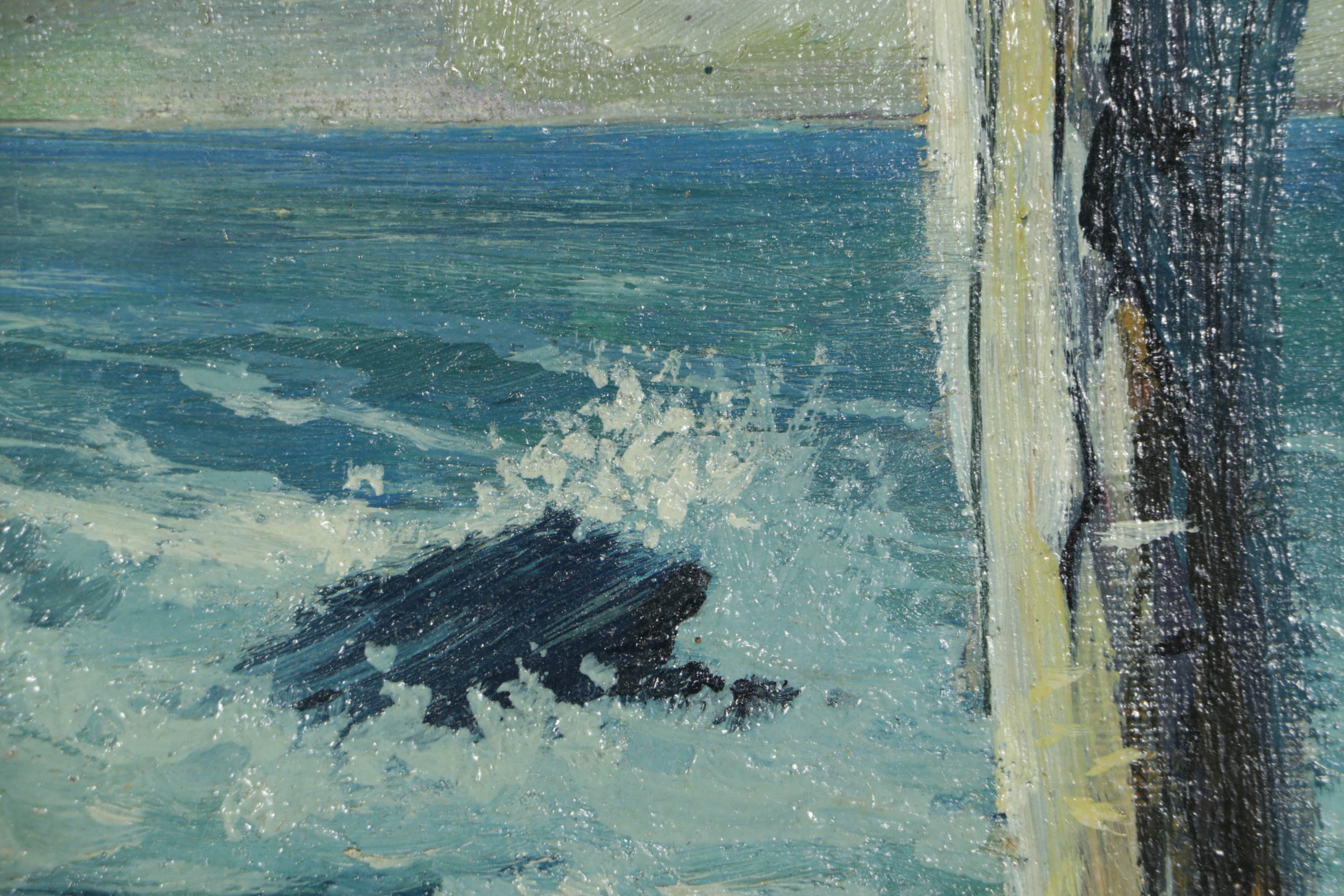 Coastal Scene Oil Painting "Cebu", 1972 EBTH