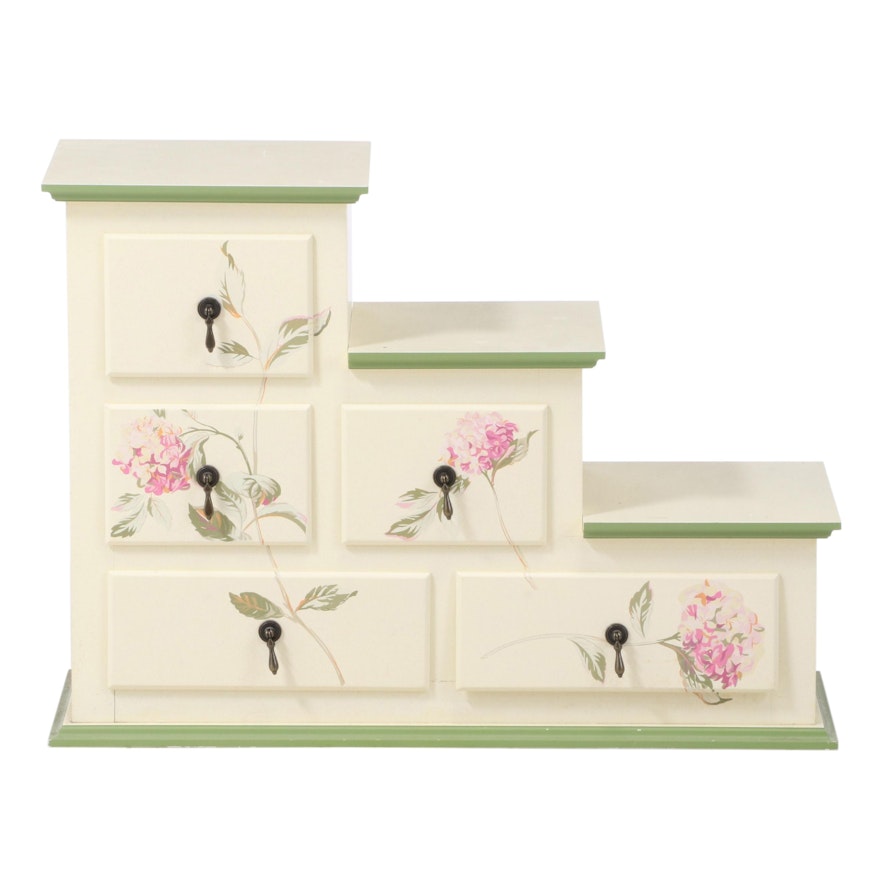 Laura Ashley Paint Decorated Stair Step Chest Of Drawers Ebth