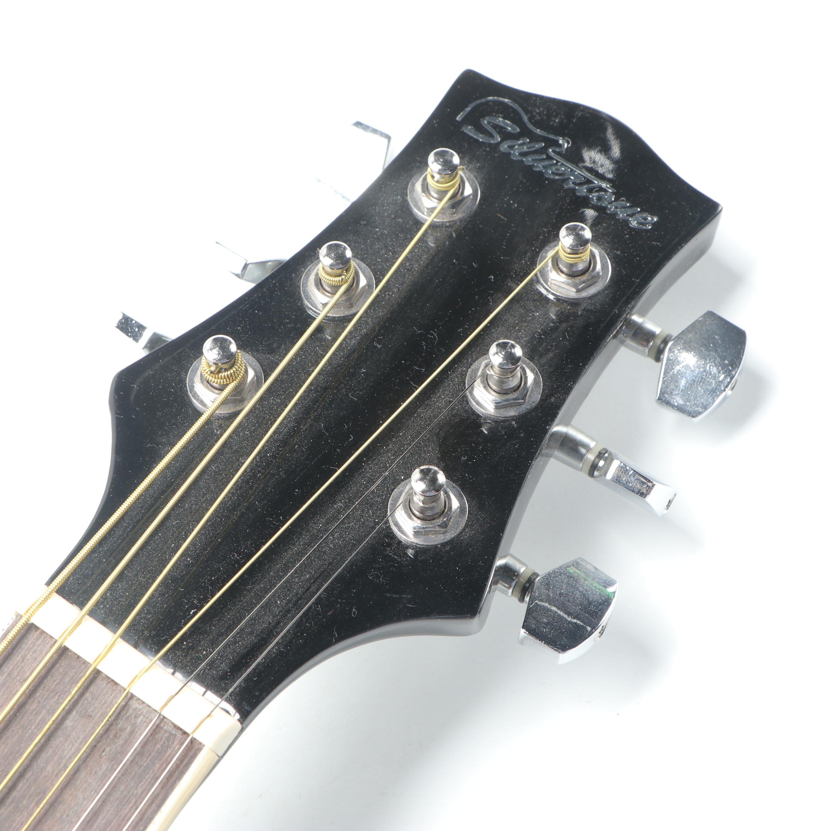 Black Silvertone Pro Series Acoustic Guitar EBTH