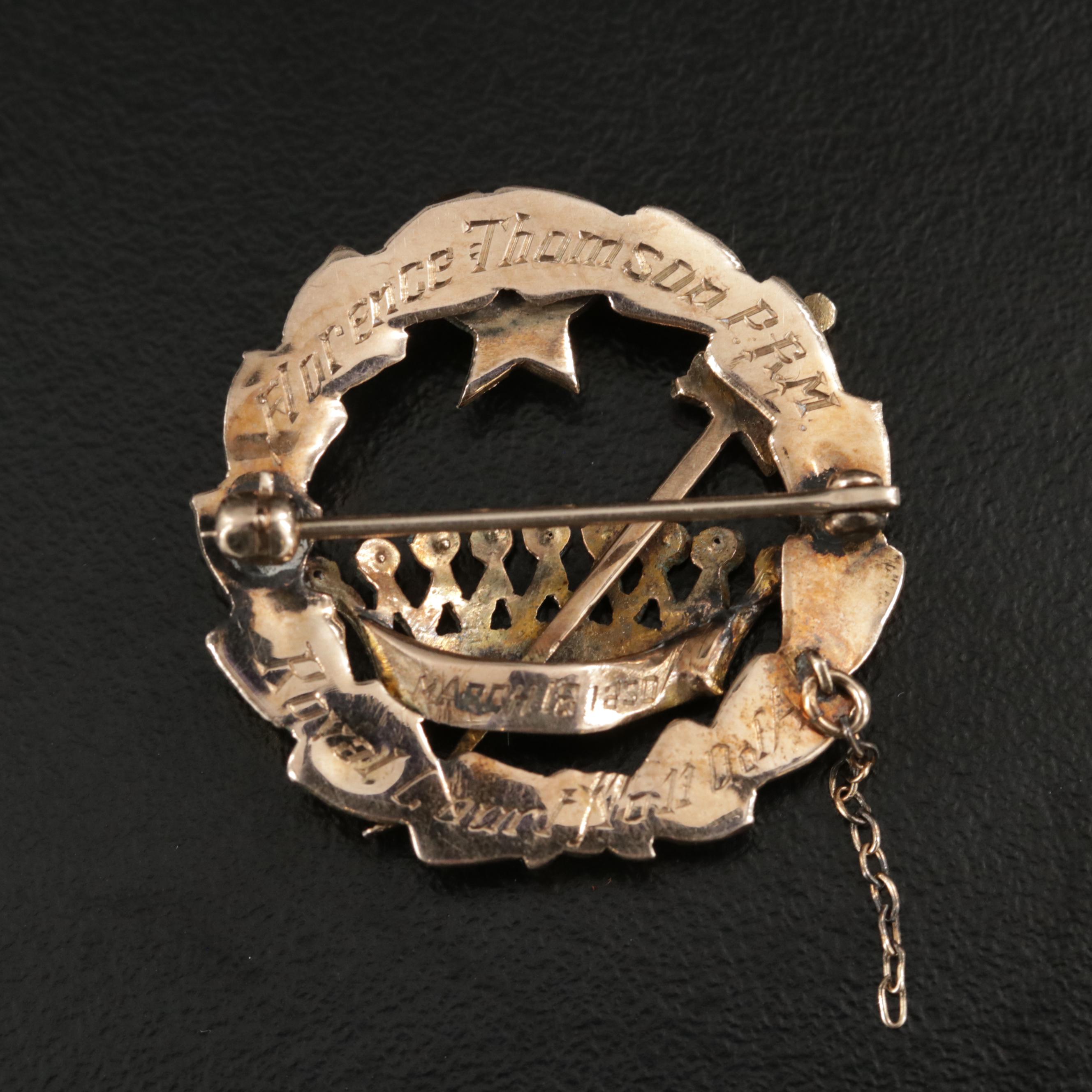 Antique 10K Gold Masonic Order of the Amaranth Brooch EBTH