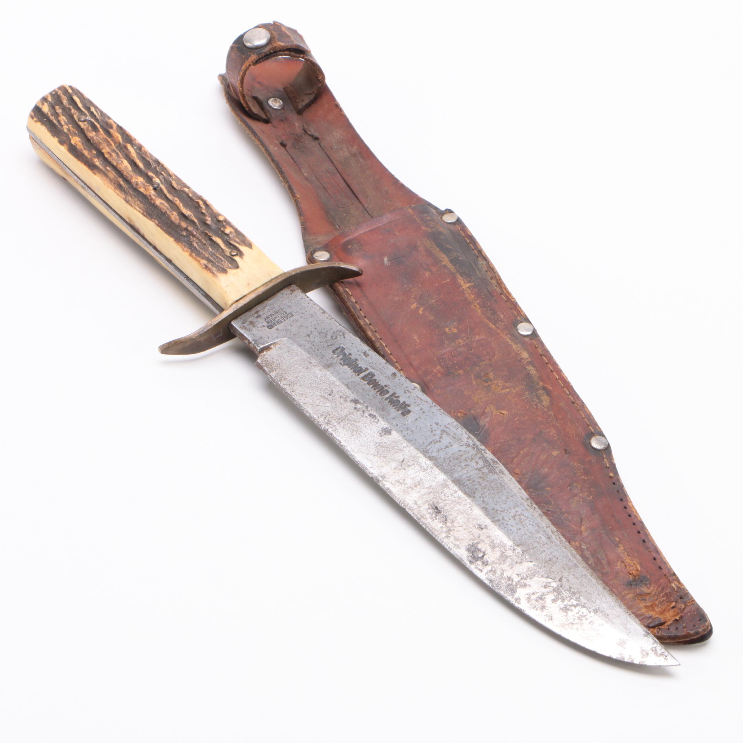 Bowie Knife G.C.Co. No.443 Solingen, Germany with Leather Sheath, 1950s