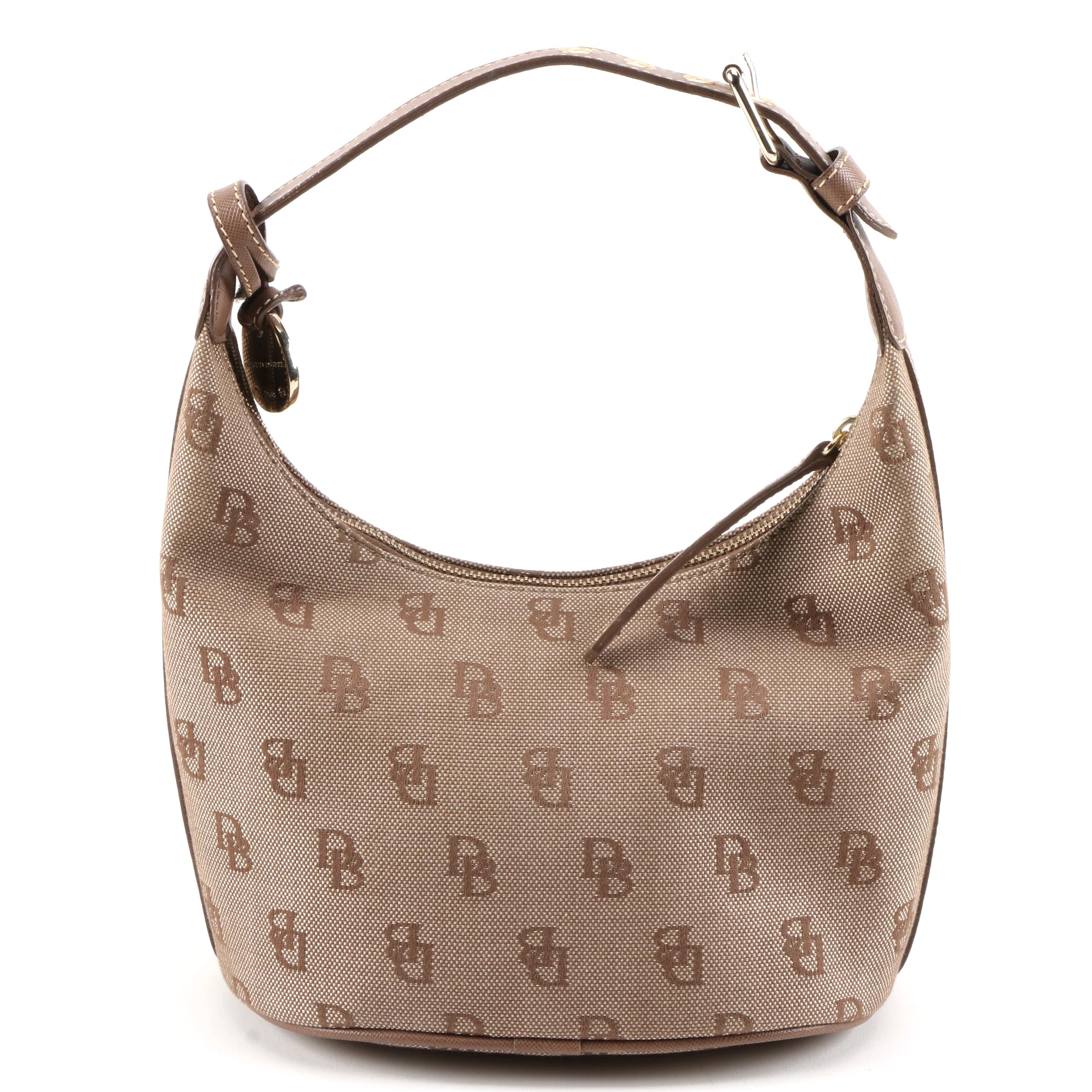 Dooney & Bourke Signature Jacquard Shoulder Bag with Saffiano Leather