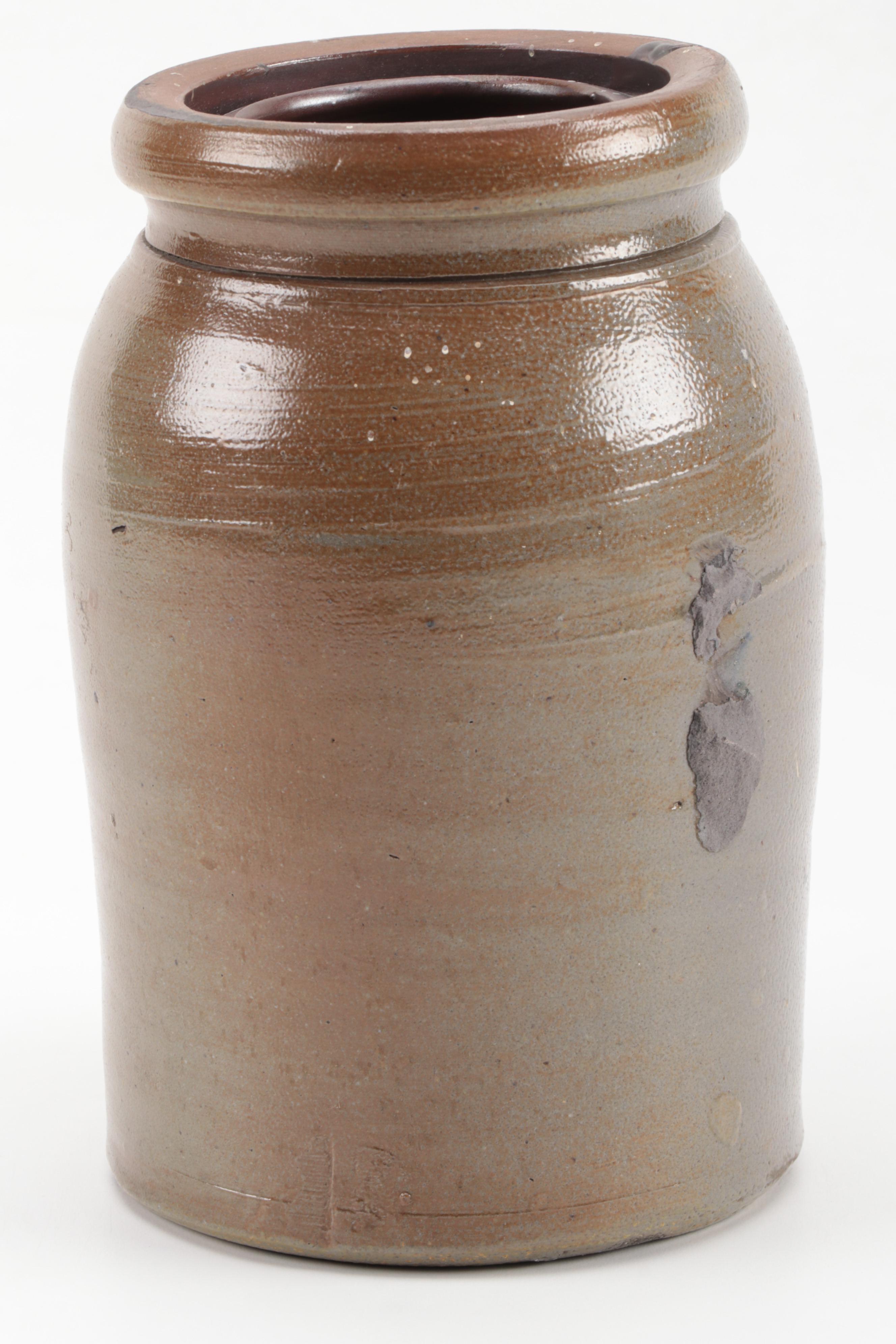 A.P. Donaghho Salt Glazed Stoneware Crock, Late 19th/ Early 20th