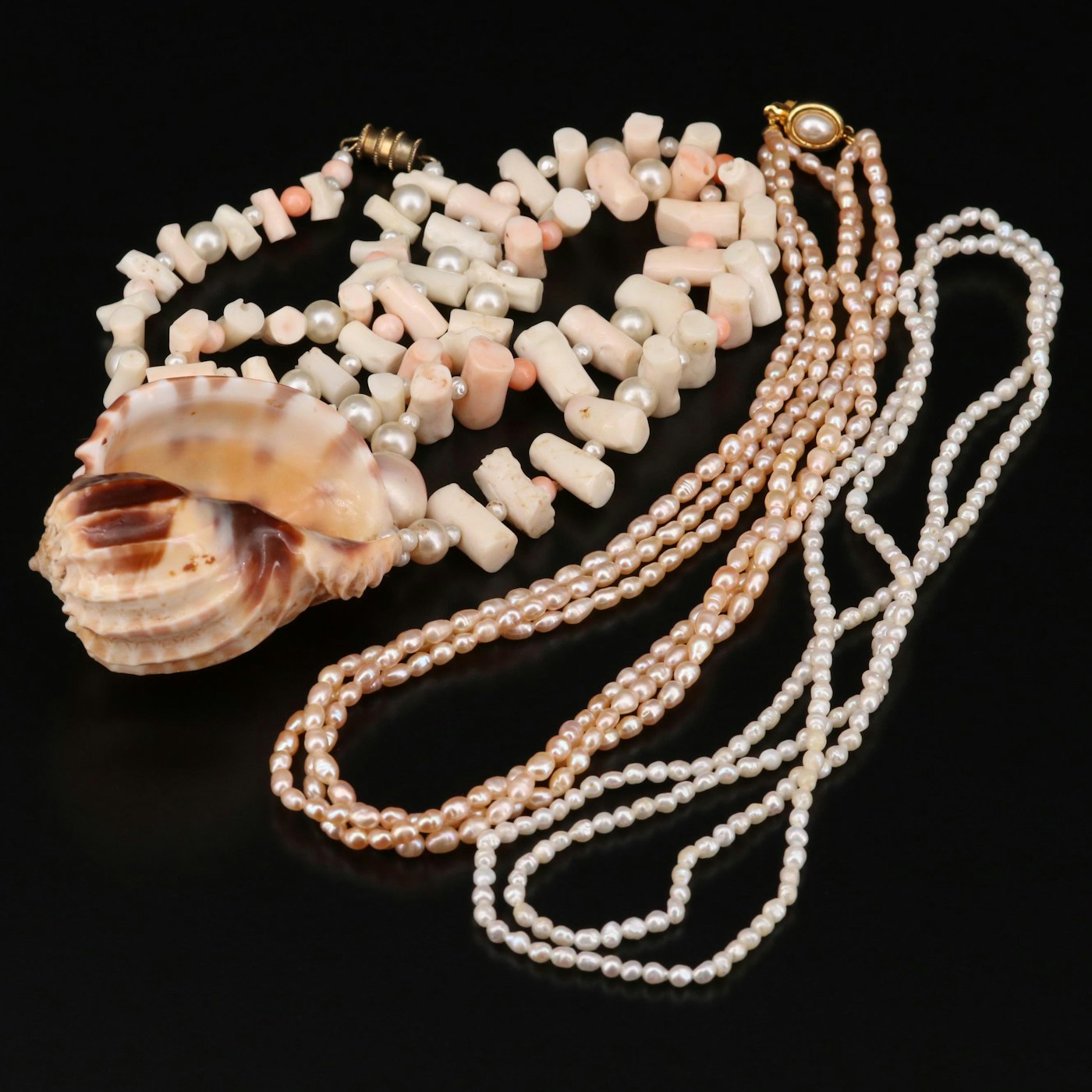 Shell and Cultured Pearl Strand Necklaces | EBTH