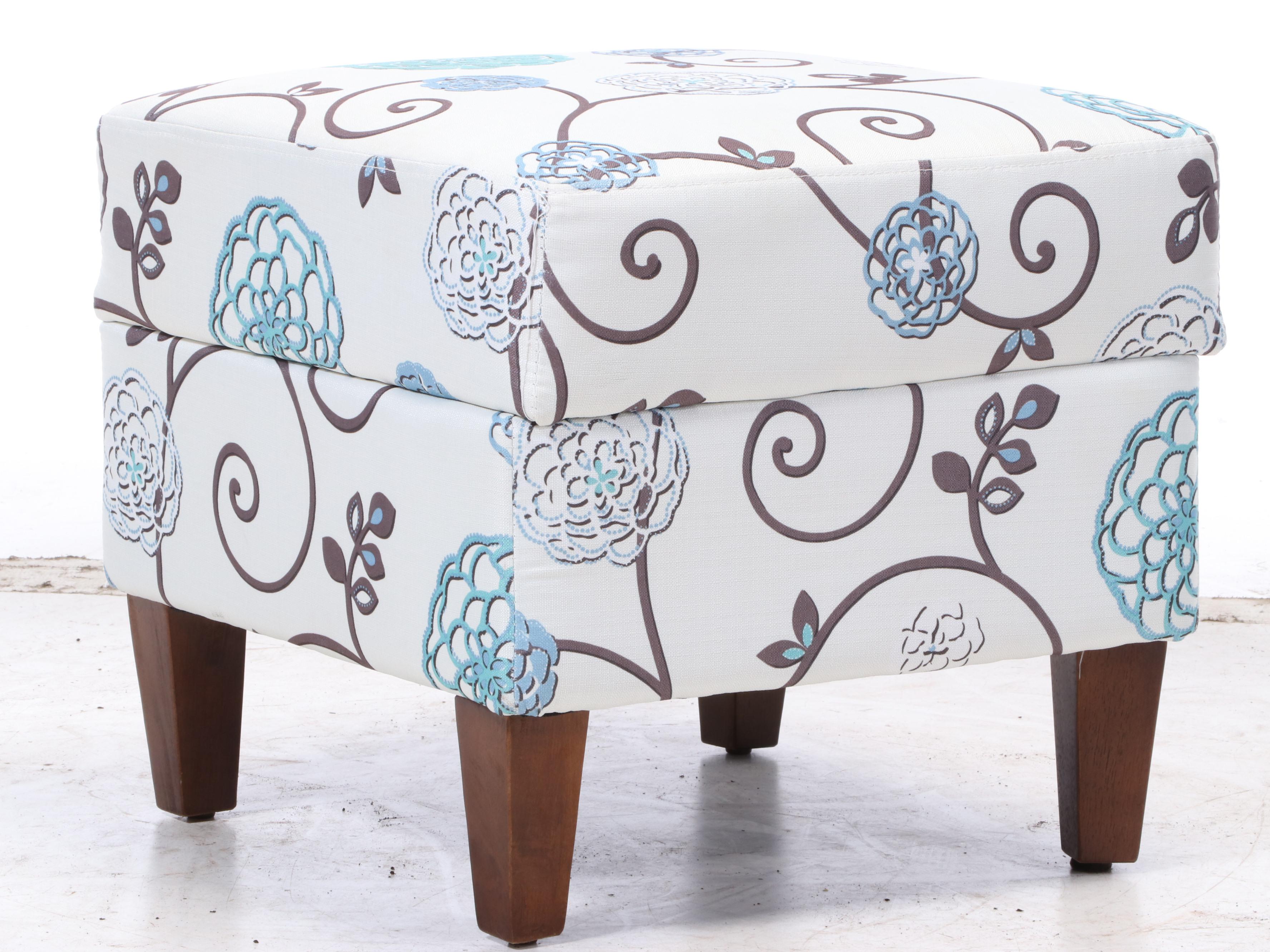 Contemporary Upholstered Lounge Chair with Storage Ottoman EBTH