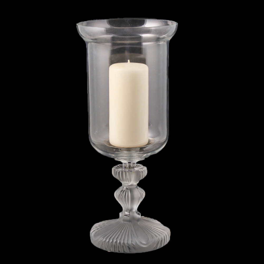 Lalique "St Francois" Crystal Frosted Base, Hurricane Lamp ...