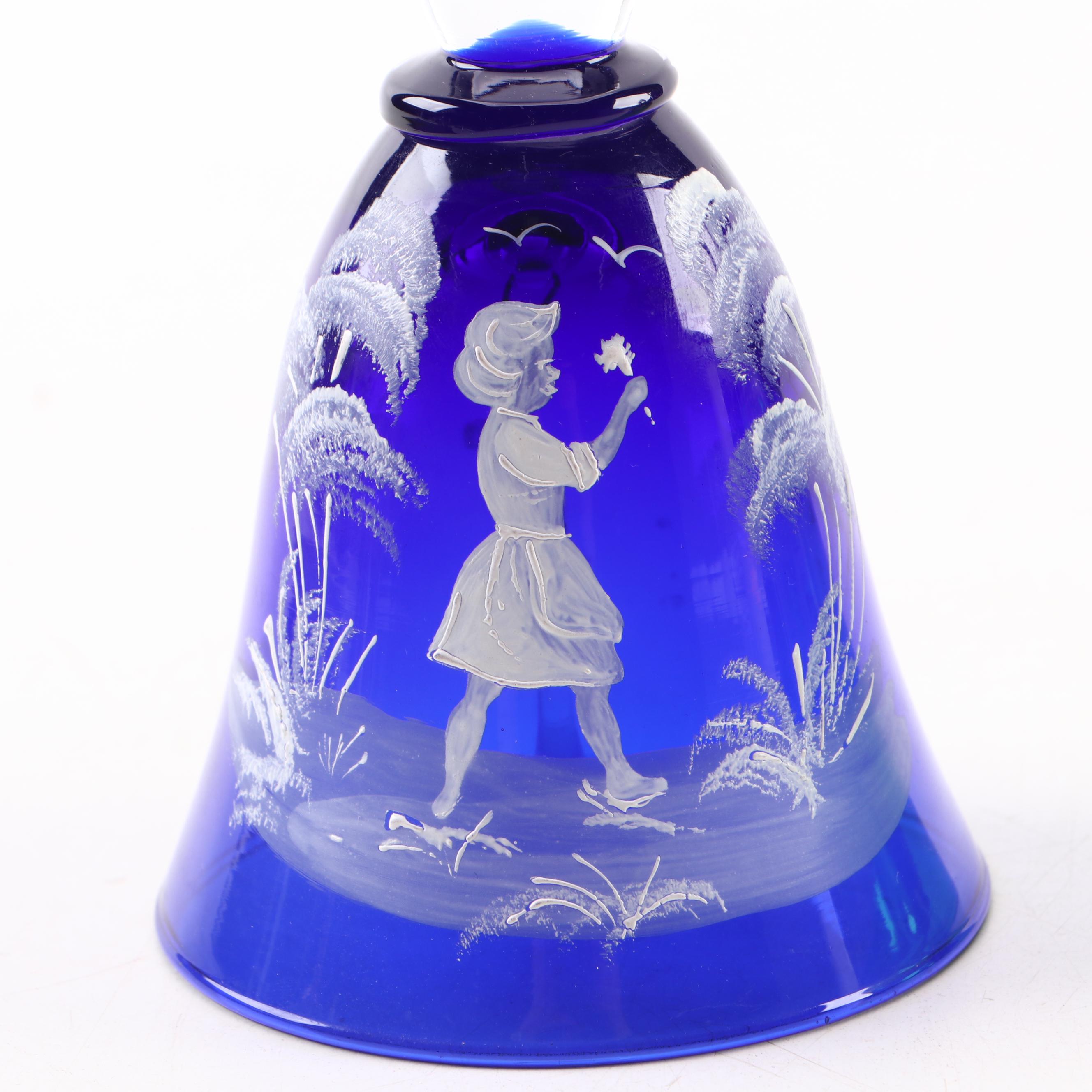 Fenton Mary Gregory Style HandPainted Glass Bells EBTH