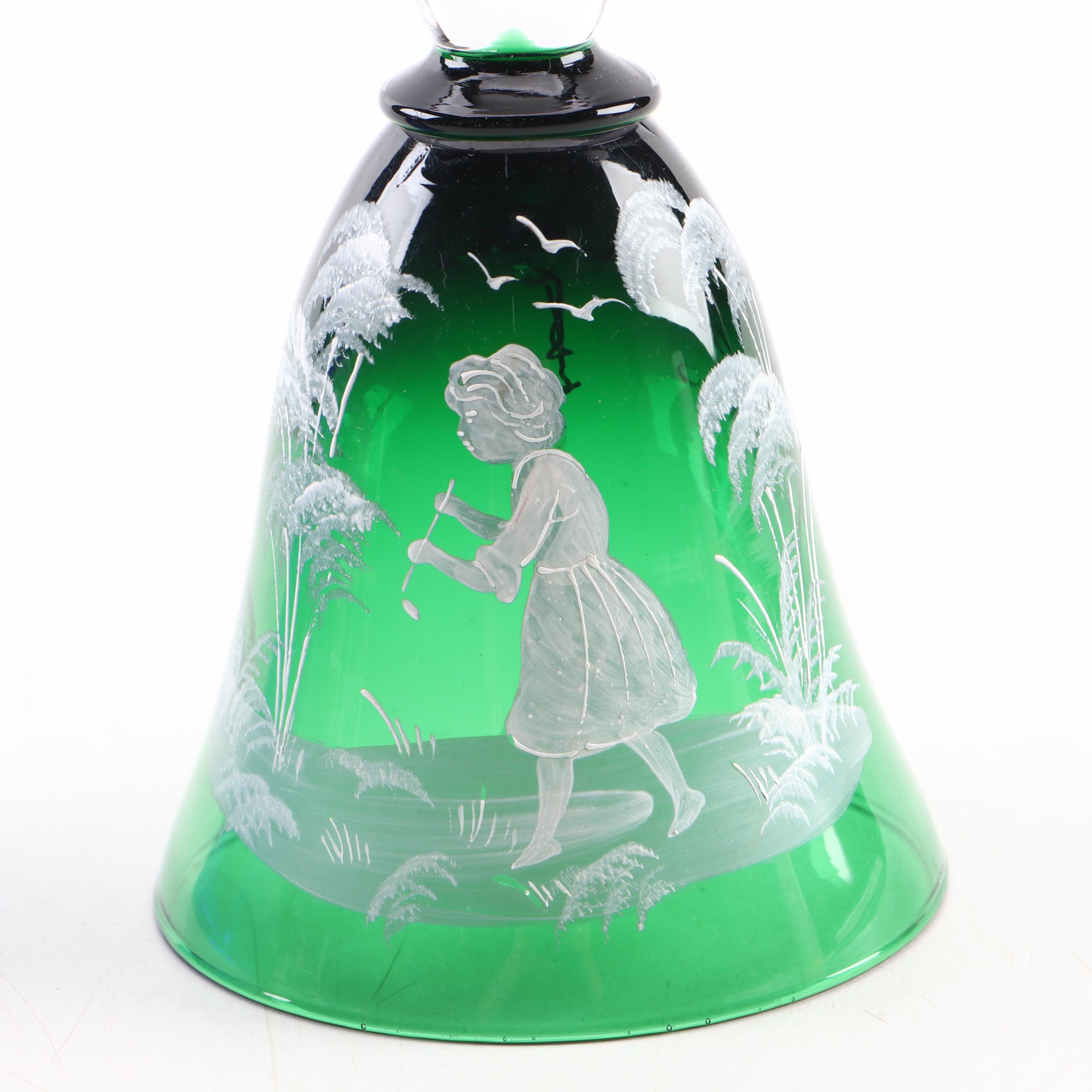 Fenton Mary Gregory Style HandPainted Glass Bells EBTH