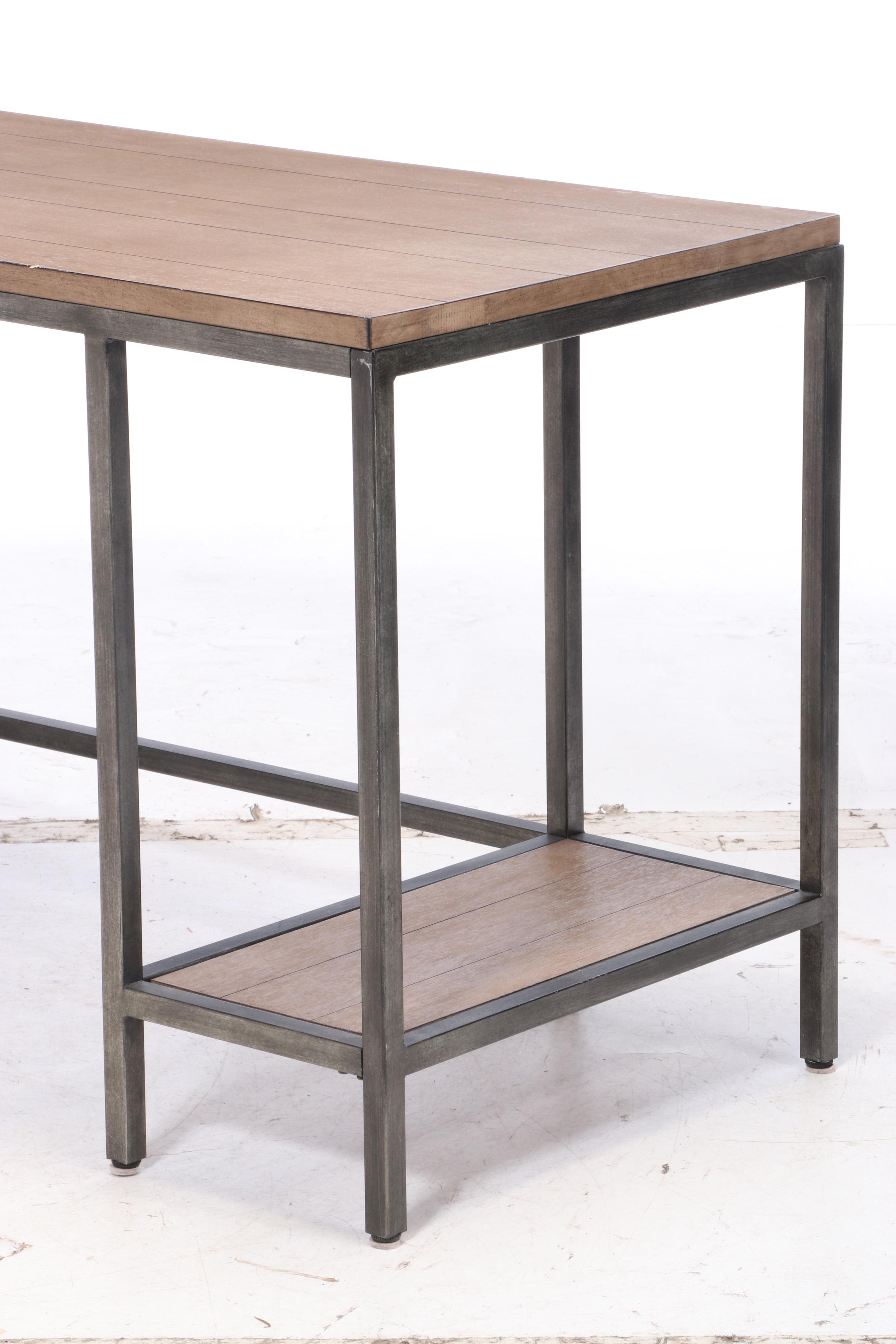 Ballard Designs Industrial Style Metal and Wood "Durham" Desk EBTH