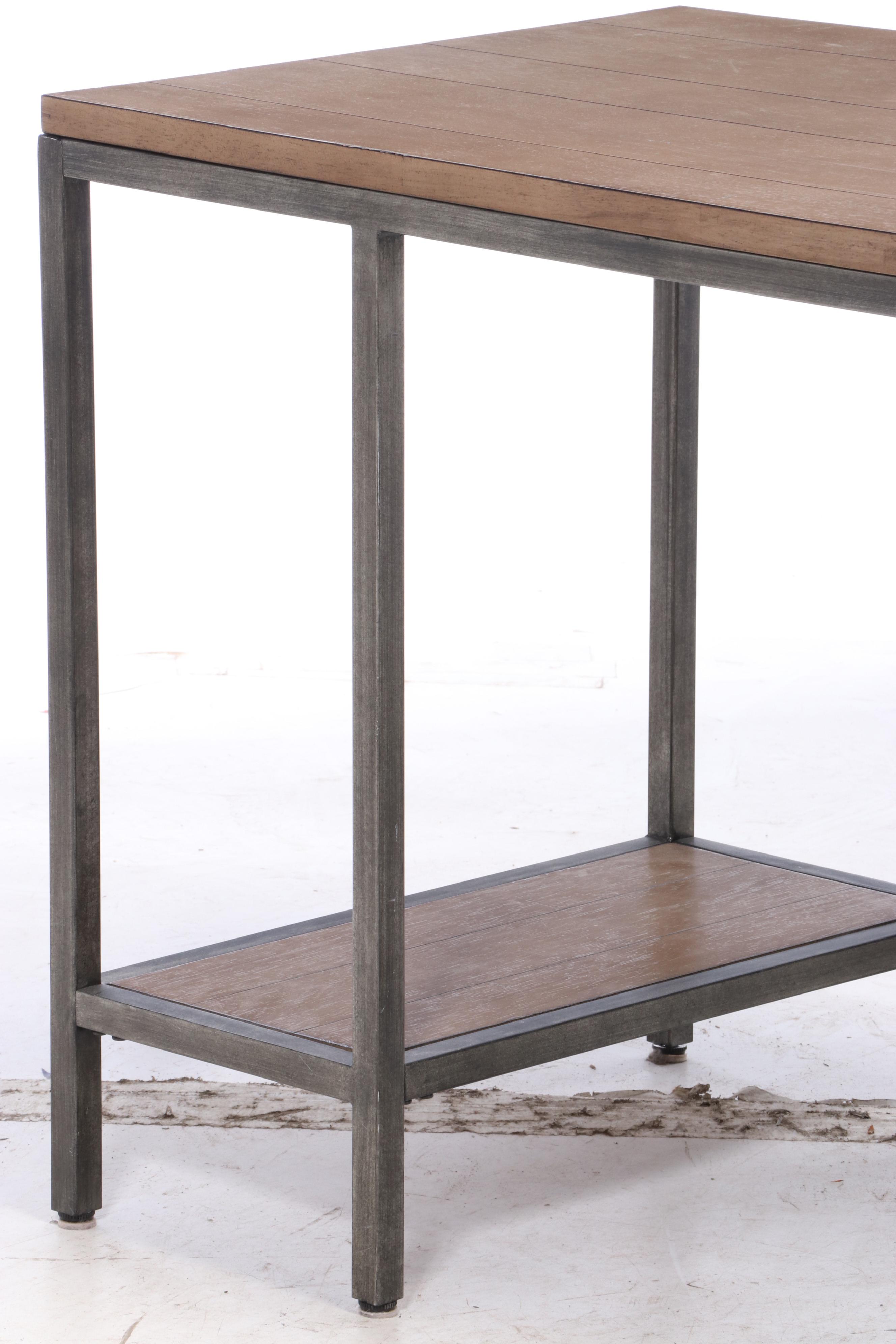 Ballard Designs Industrial Style Metal and Wood "Durham" Desk EBTH