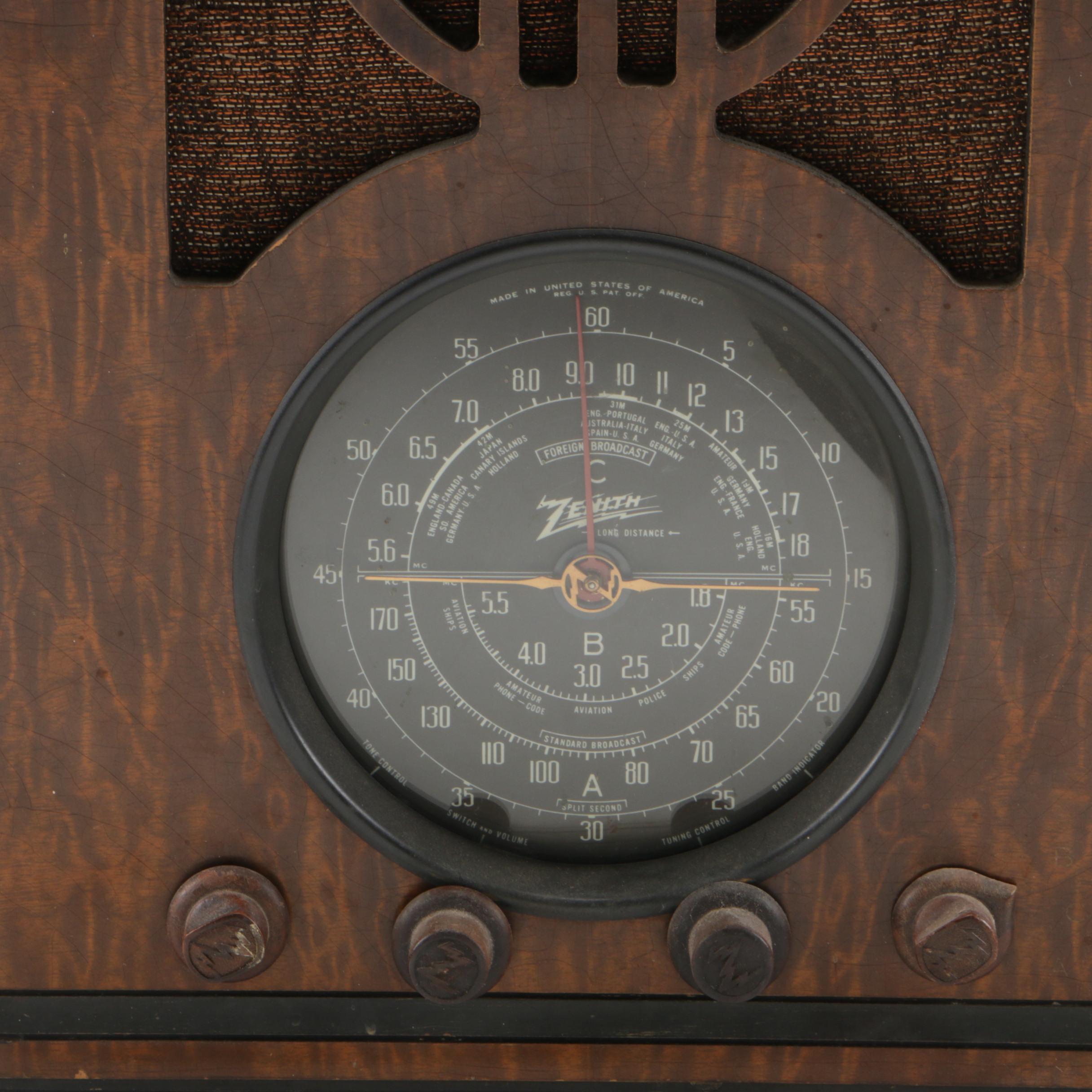 Zenith Foreign Broadcast and Long Distance Tube Radio, 1930s-1940s | EBTH