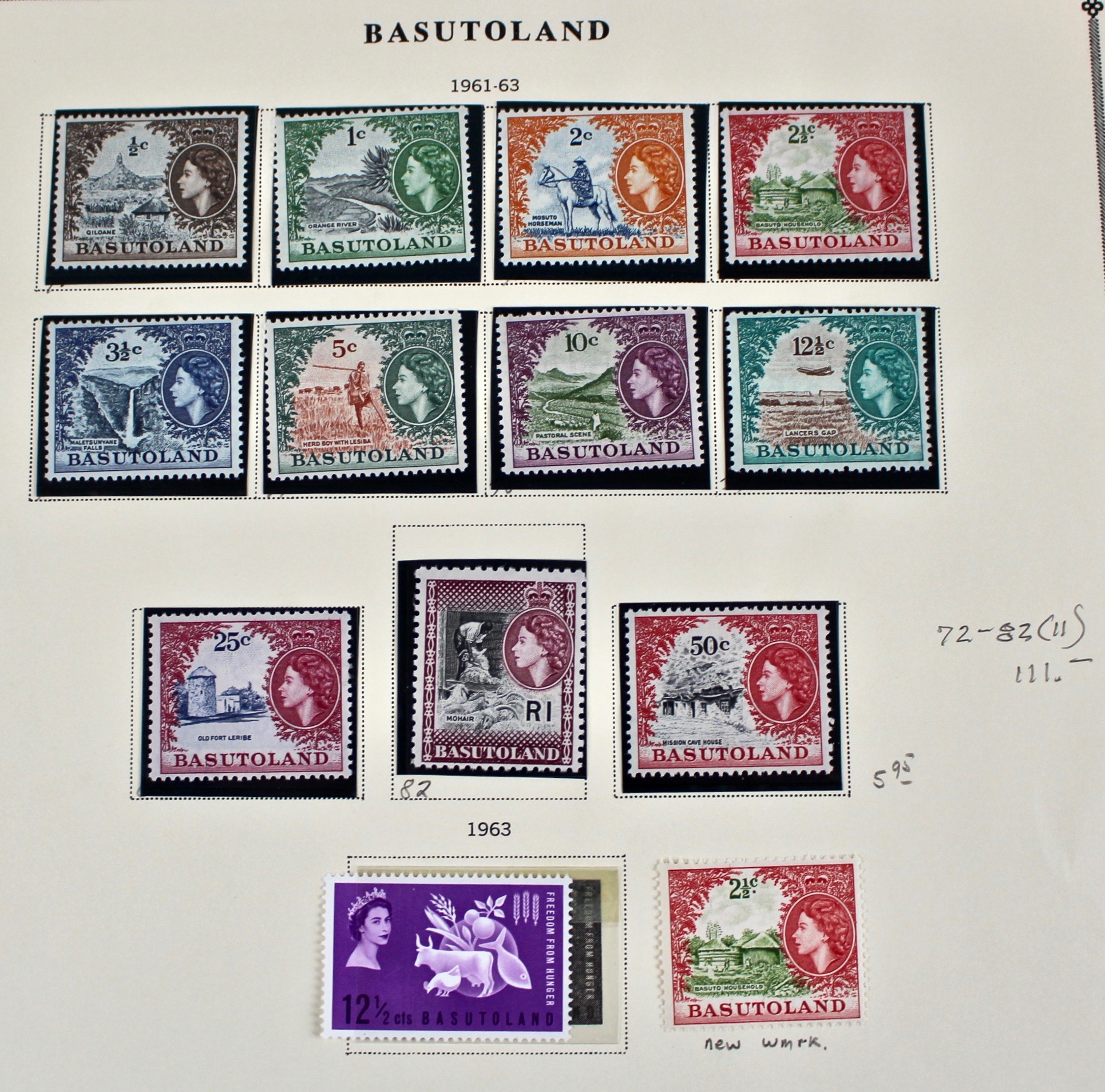 Postage Stamp Collection From Bechuanaland and Basutoland, 1949 to