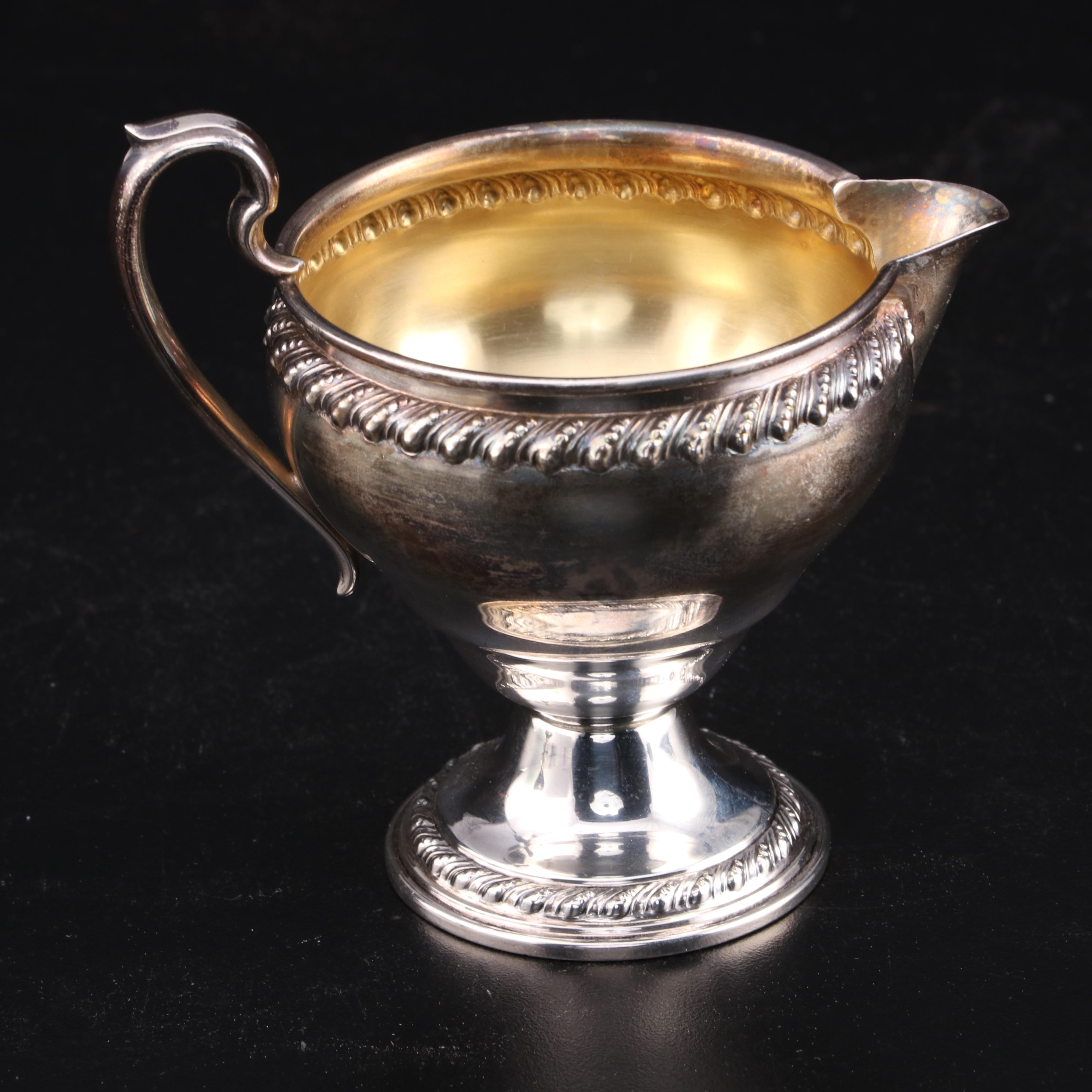 Rogers Weighted Sterling Silver Creamer and Sugar Bowl, Early/Mid 20th Century EBTH