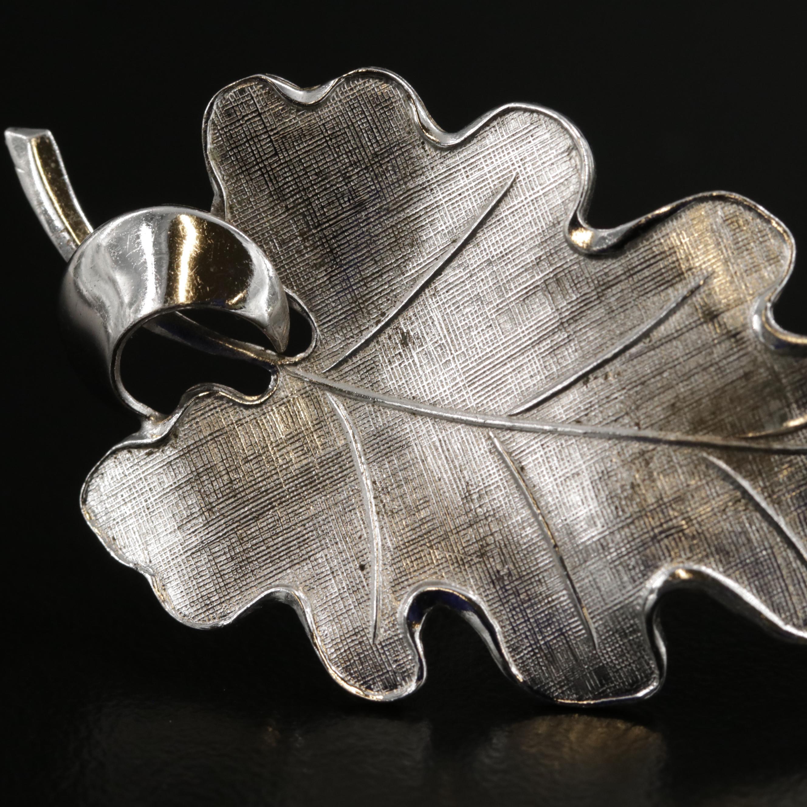 Vintage CarlArt Sterling Silver Leaf Brooch EBTH