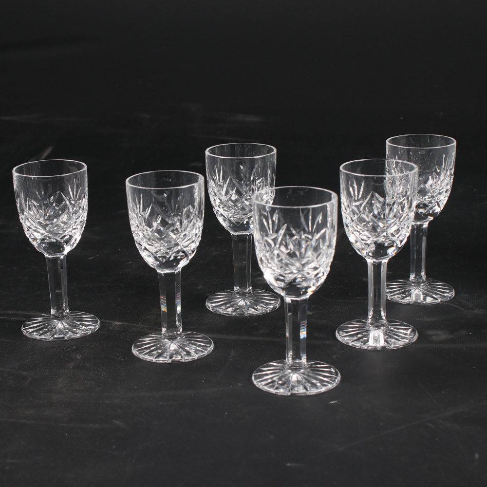 Cut Crystal Decanter and Six Cordial Glasses EBTH