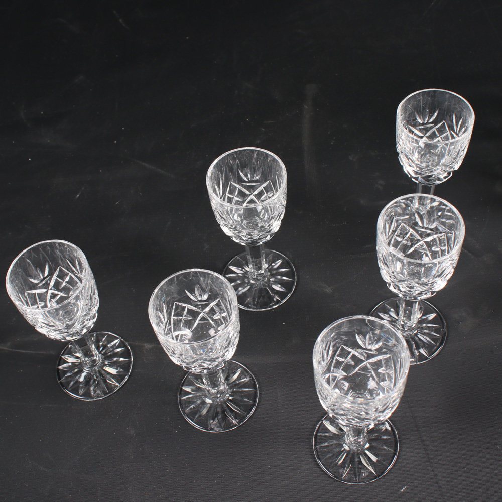 Cut Crystal Decanter and Six Cordial Glasses EBTH