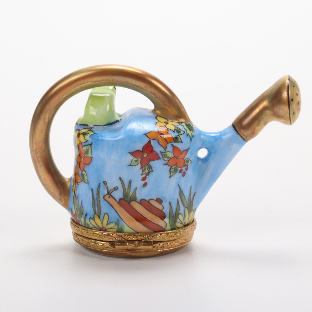 HandPainted Watering Can Porcelain Limoges Box EBTH