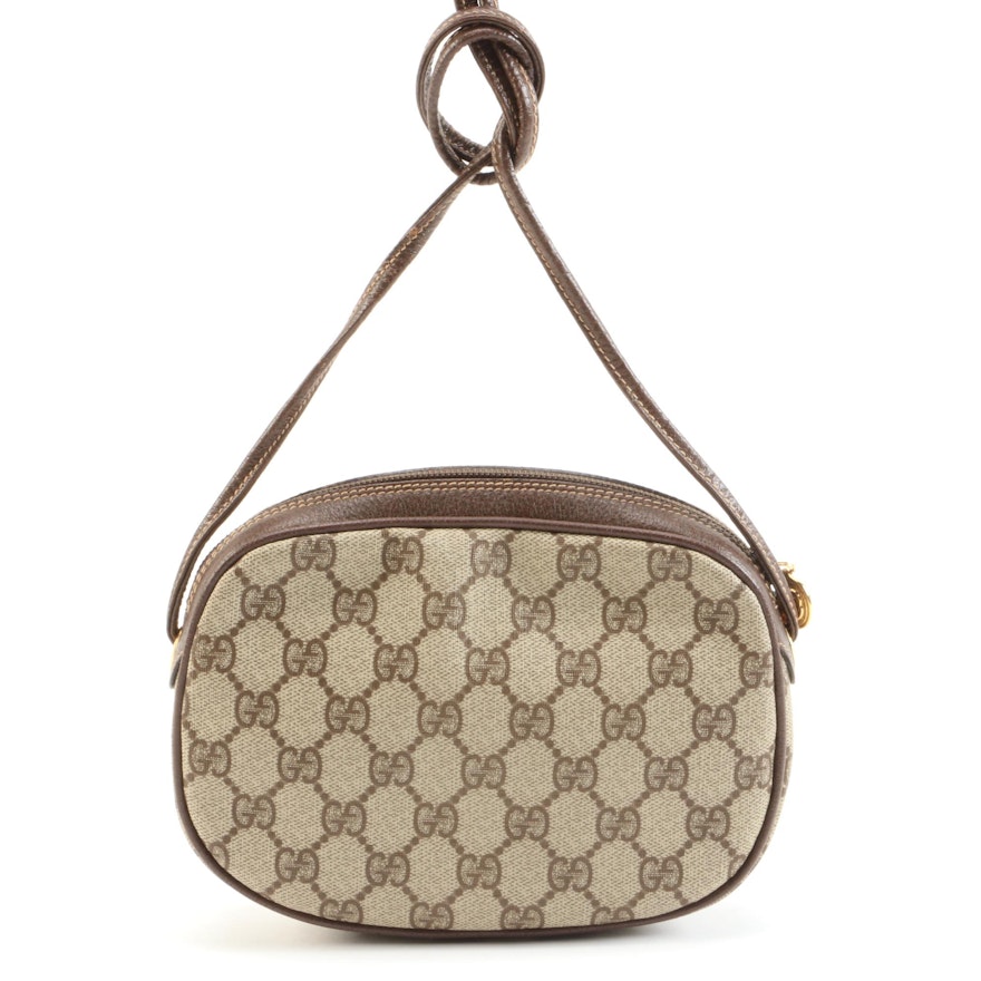 Gucci GG Supreme Canvas Web Stripe Crossbody Bag with Leather Trim, Vintage | EBTH