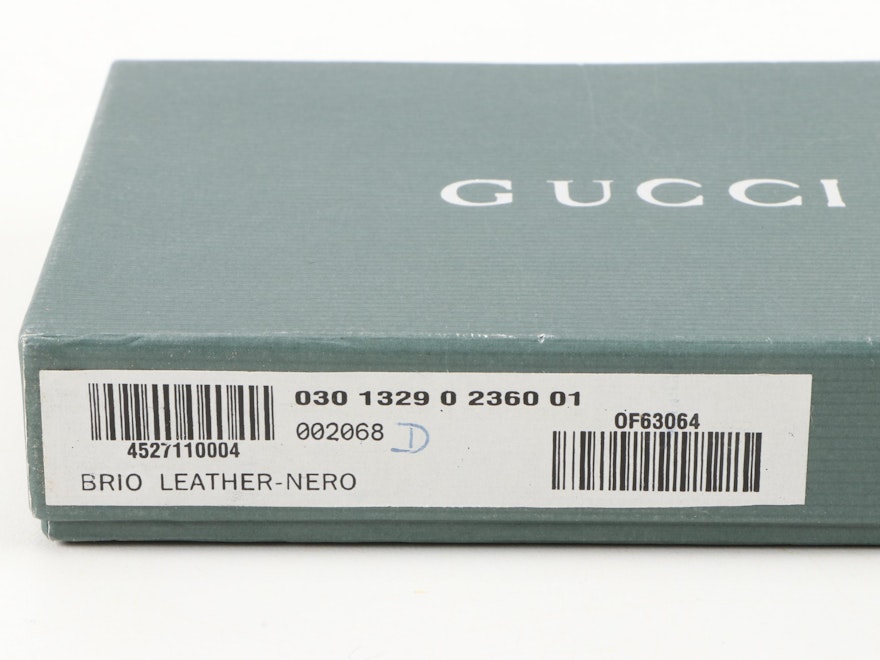 Gucci Bifold Wallet in Black Brio Leather with Contrast Red Linings | EBTH