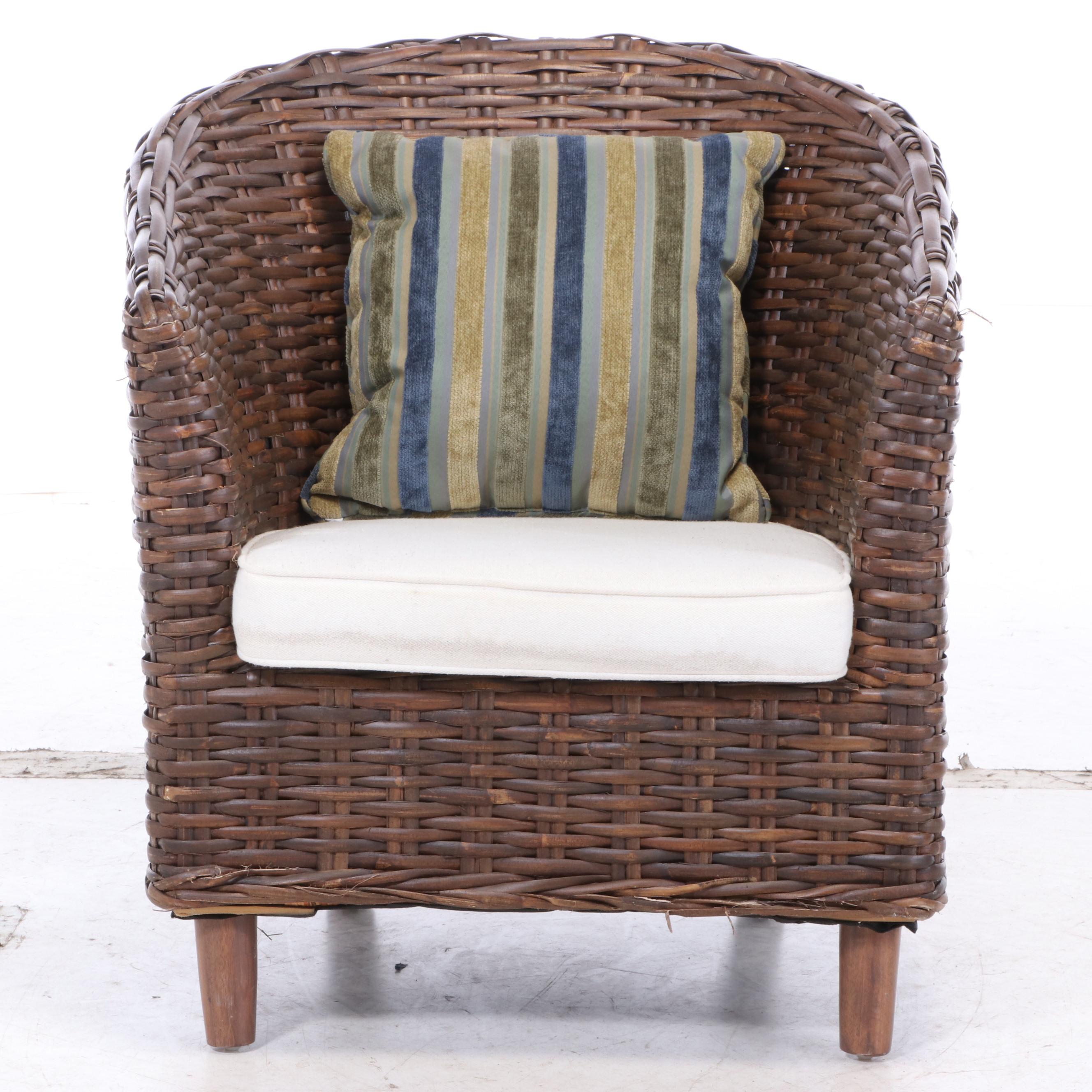 Contemporary Wicker Tub Chair EBTH