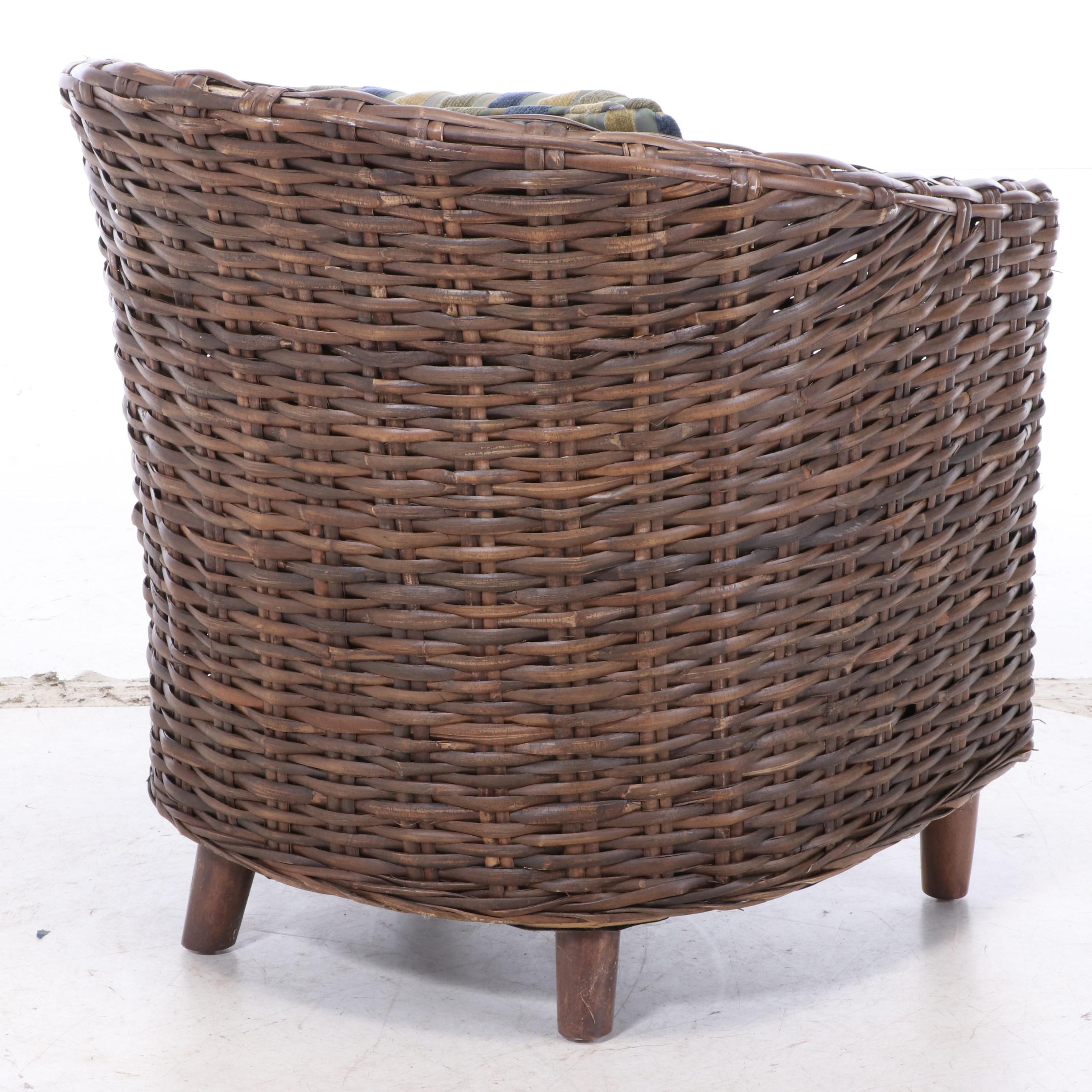 Contemporary Wicker Tub Chair EBTH