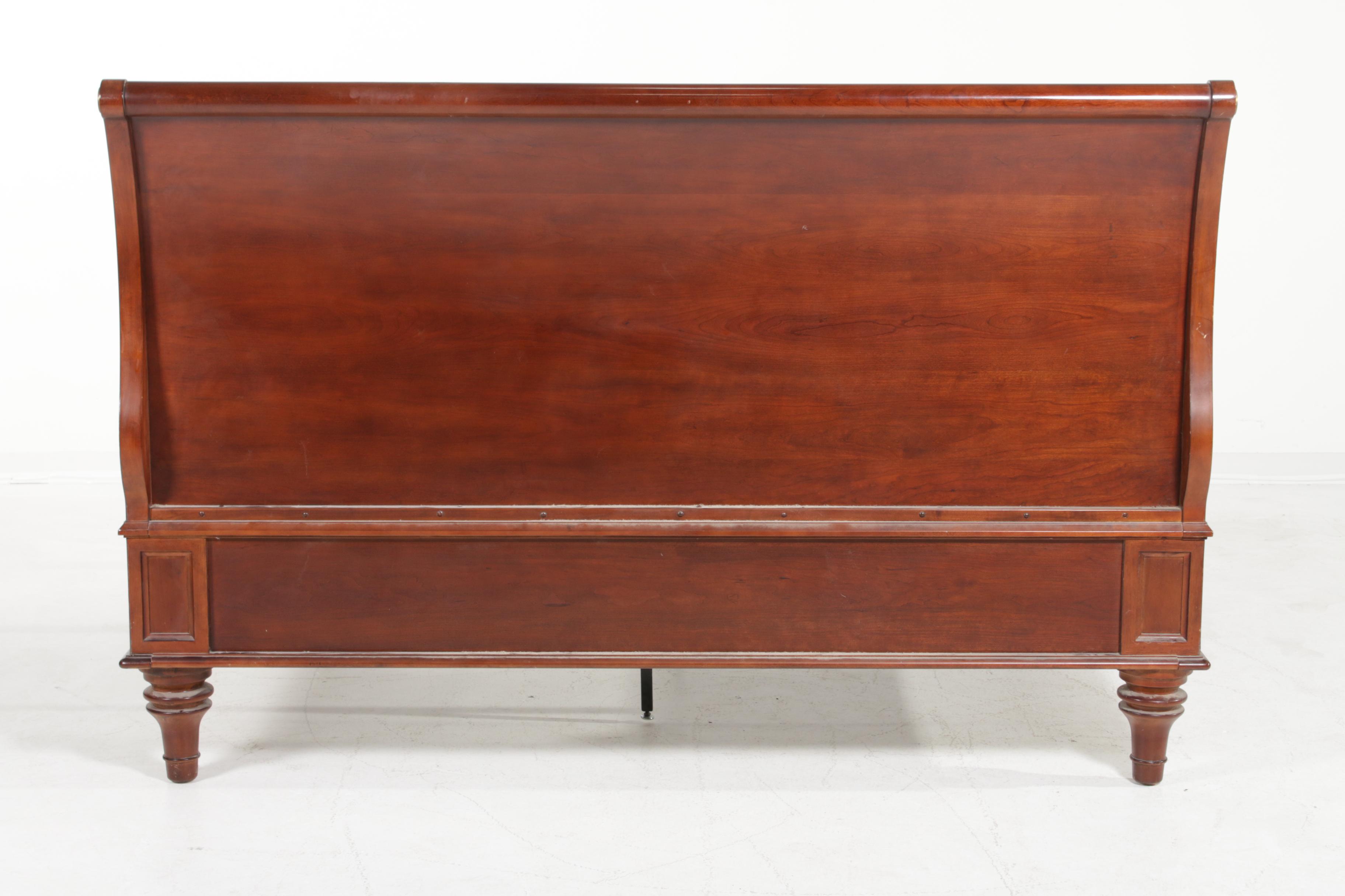 Contemporary King Size MahoganyStained Wood Bed Frame EBTH