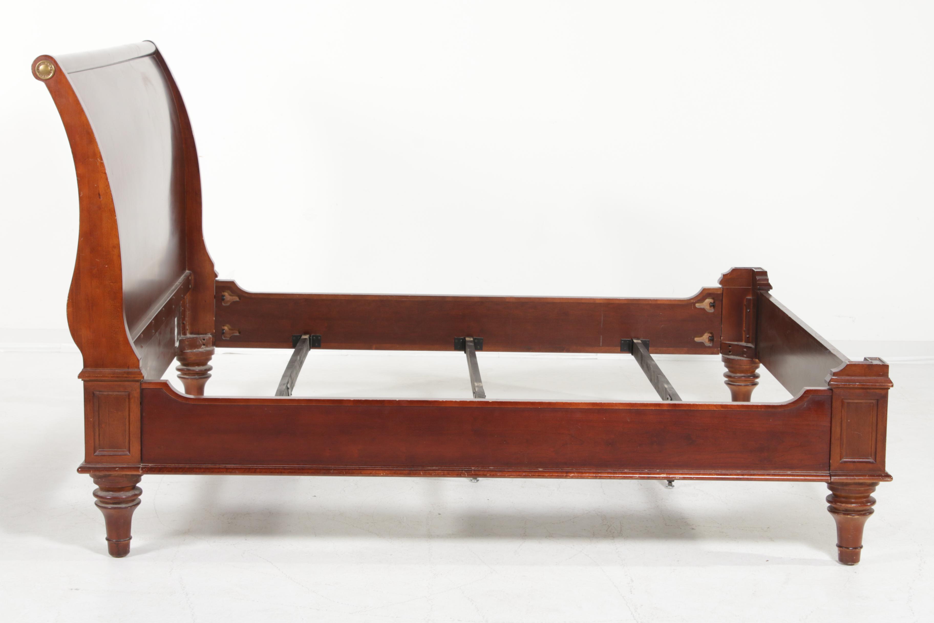 Contemporary King Size MahoganyStained Wood Bed Frame EBTH