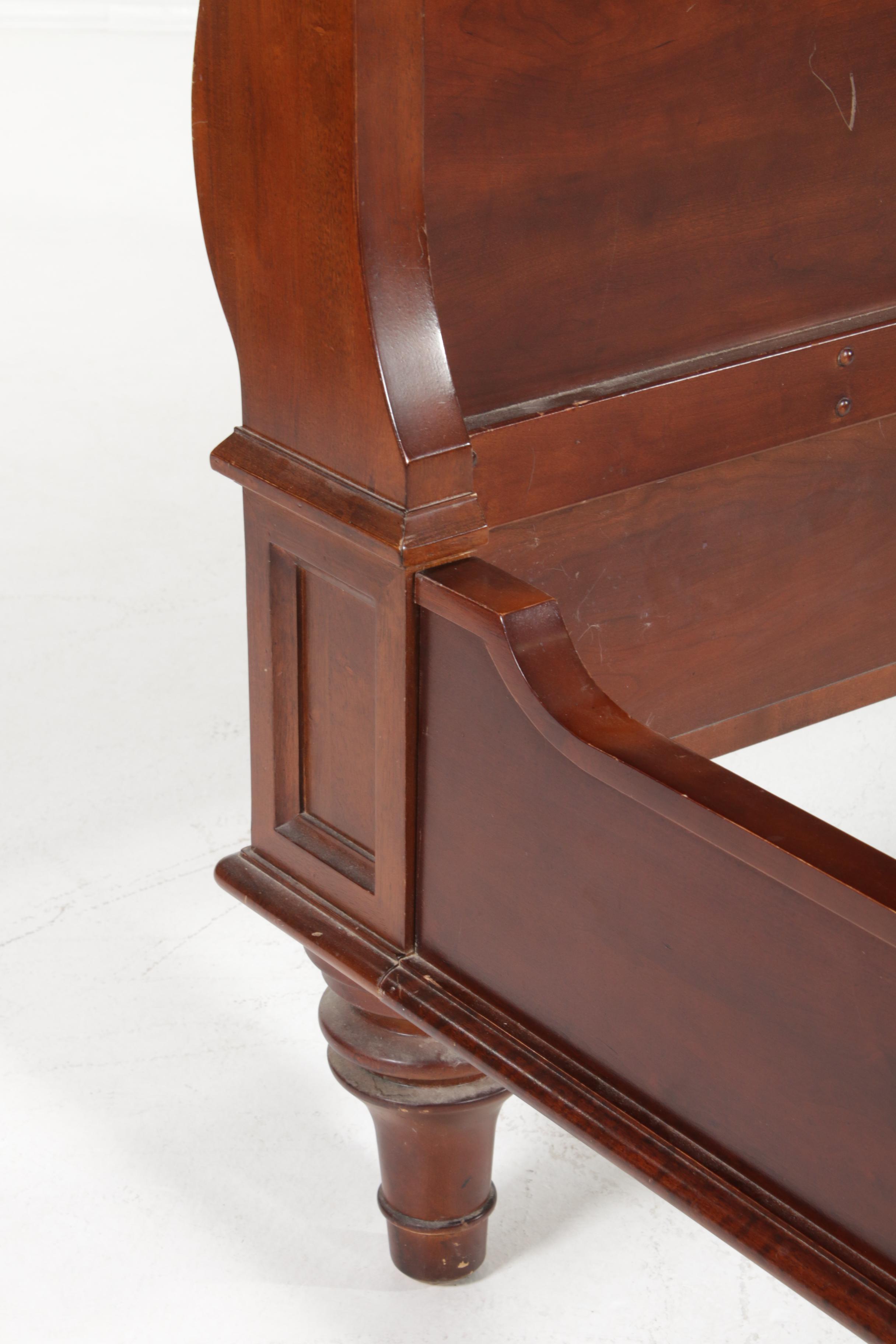 Contemporary King Size MahoganyStained Wood Bed Frame EBTH