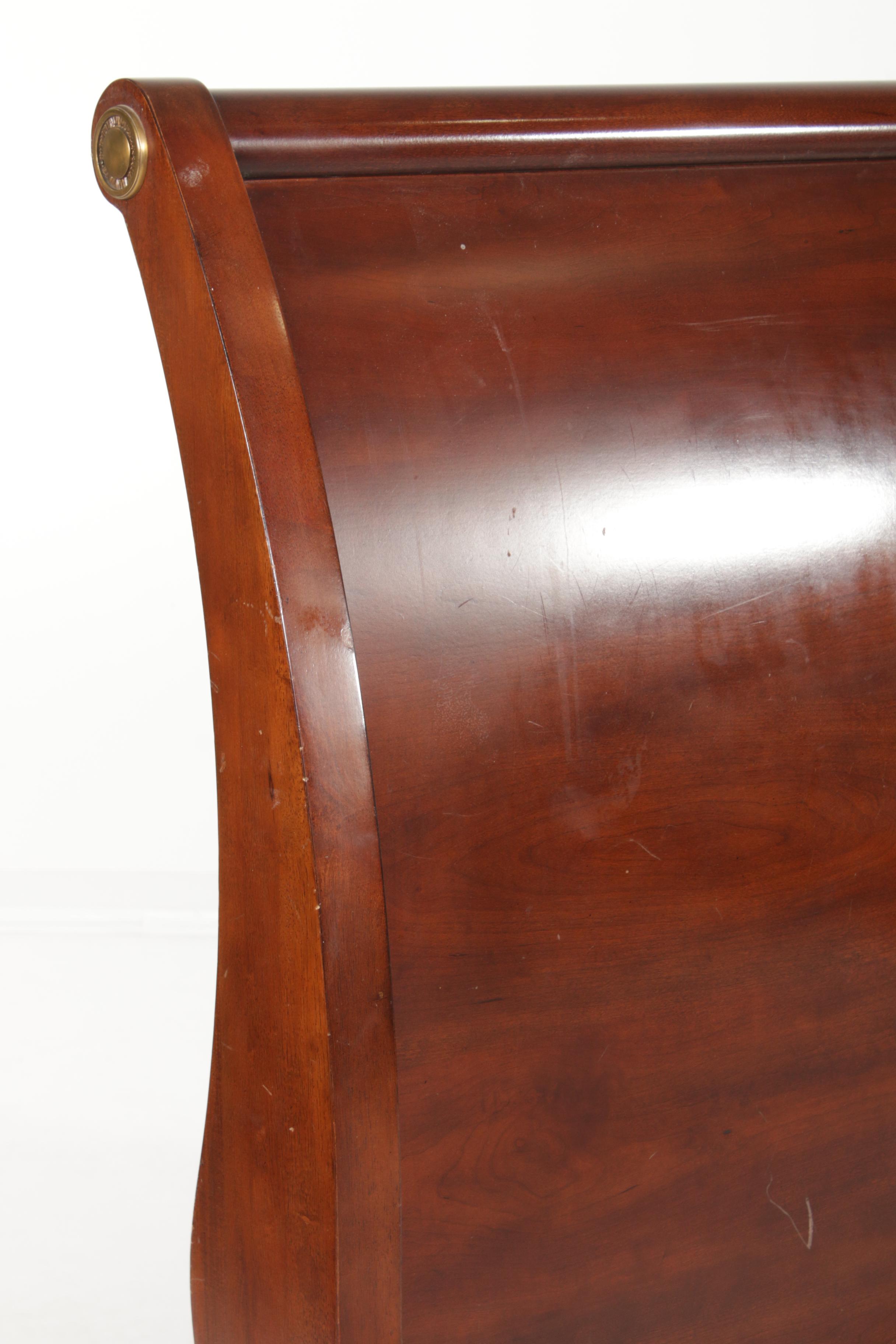 Contemporary King Size MahoganyStained Wood Bed Frame EBTH