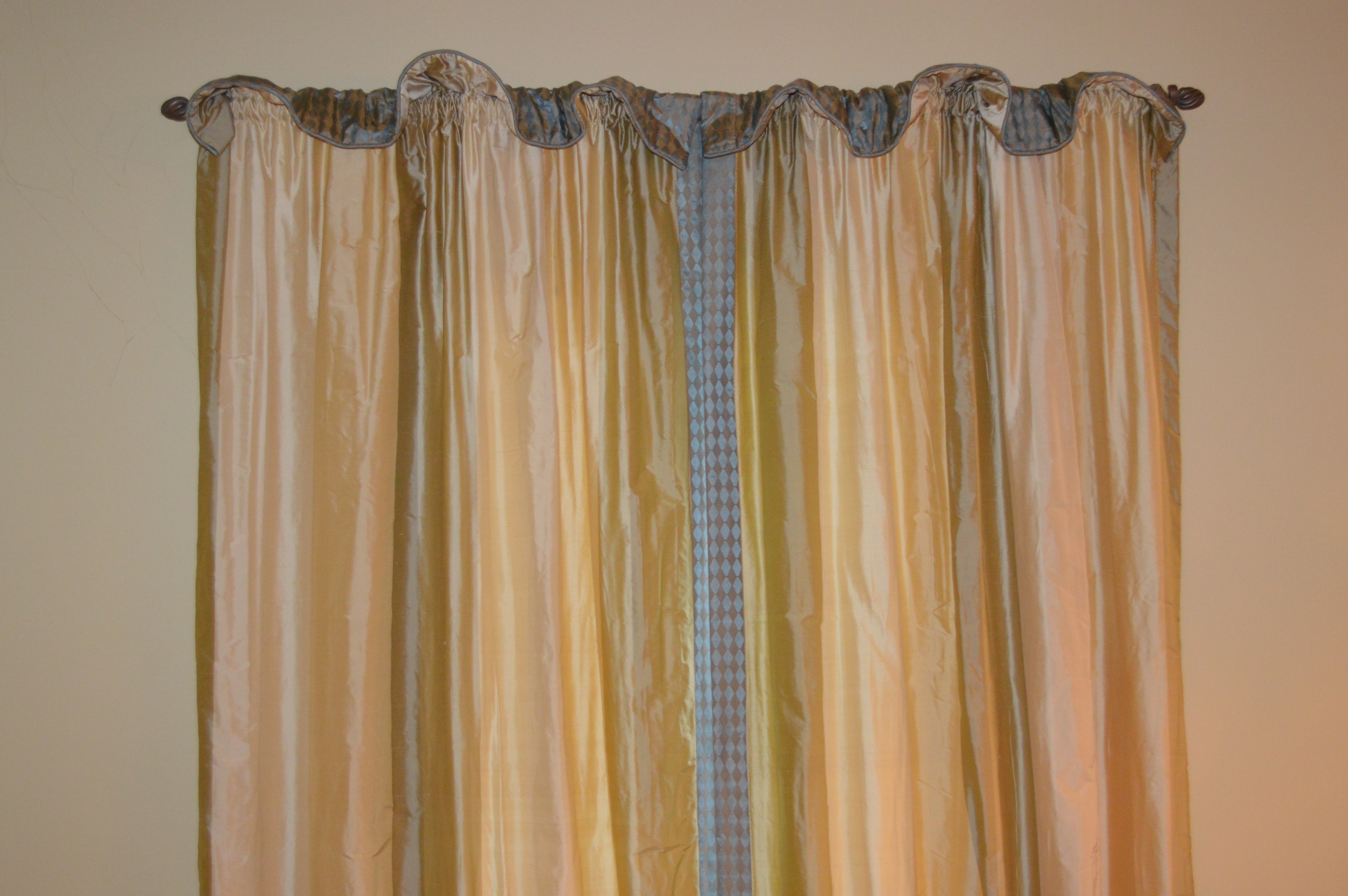 Custom Gold Tone Silk Drapery Panels EBTH
