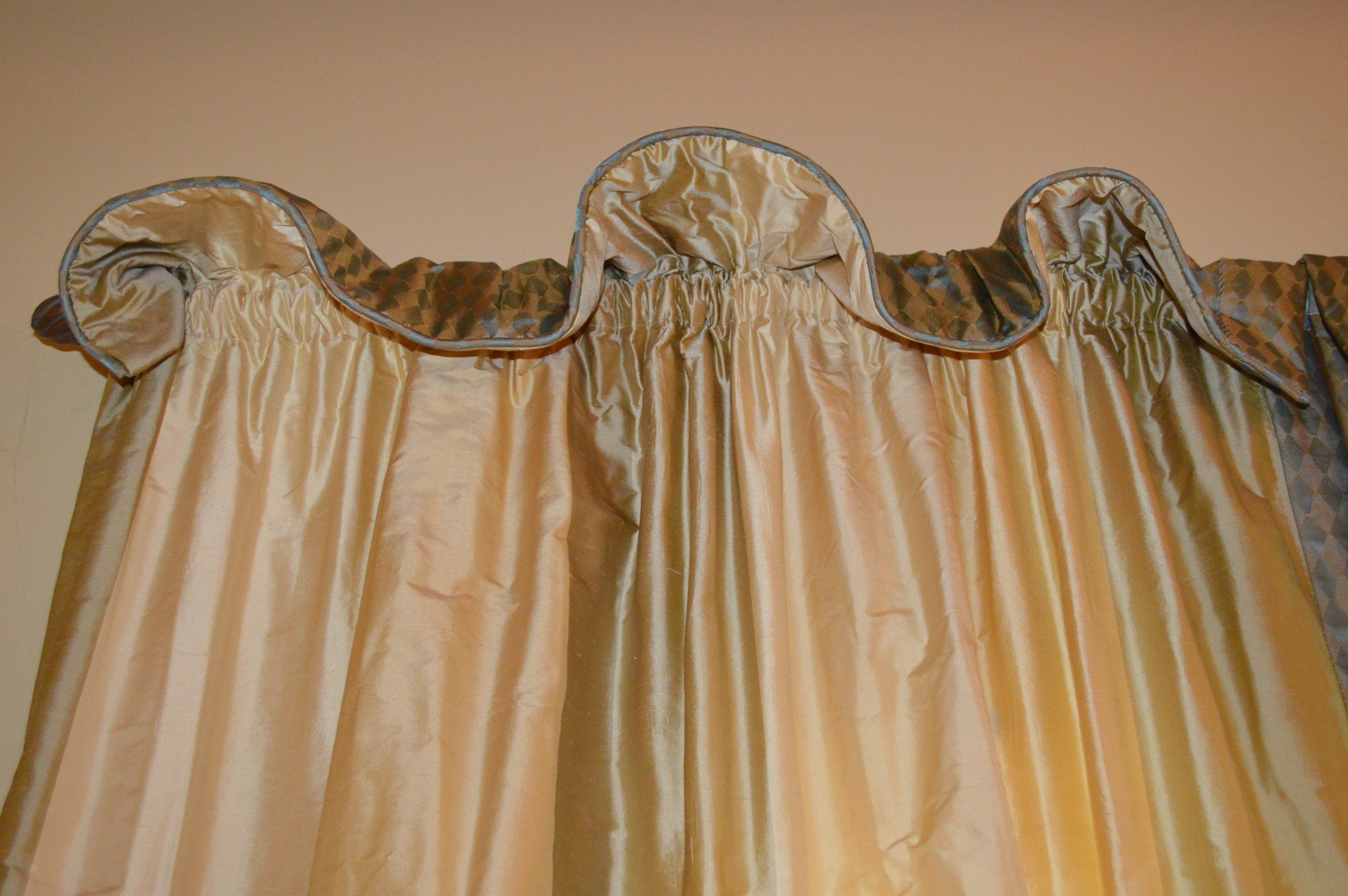 Custom Gold Tone Silk Drapery Panels EBTH