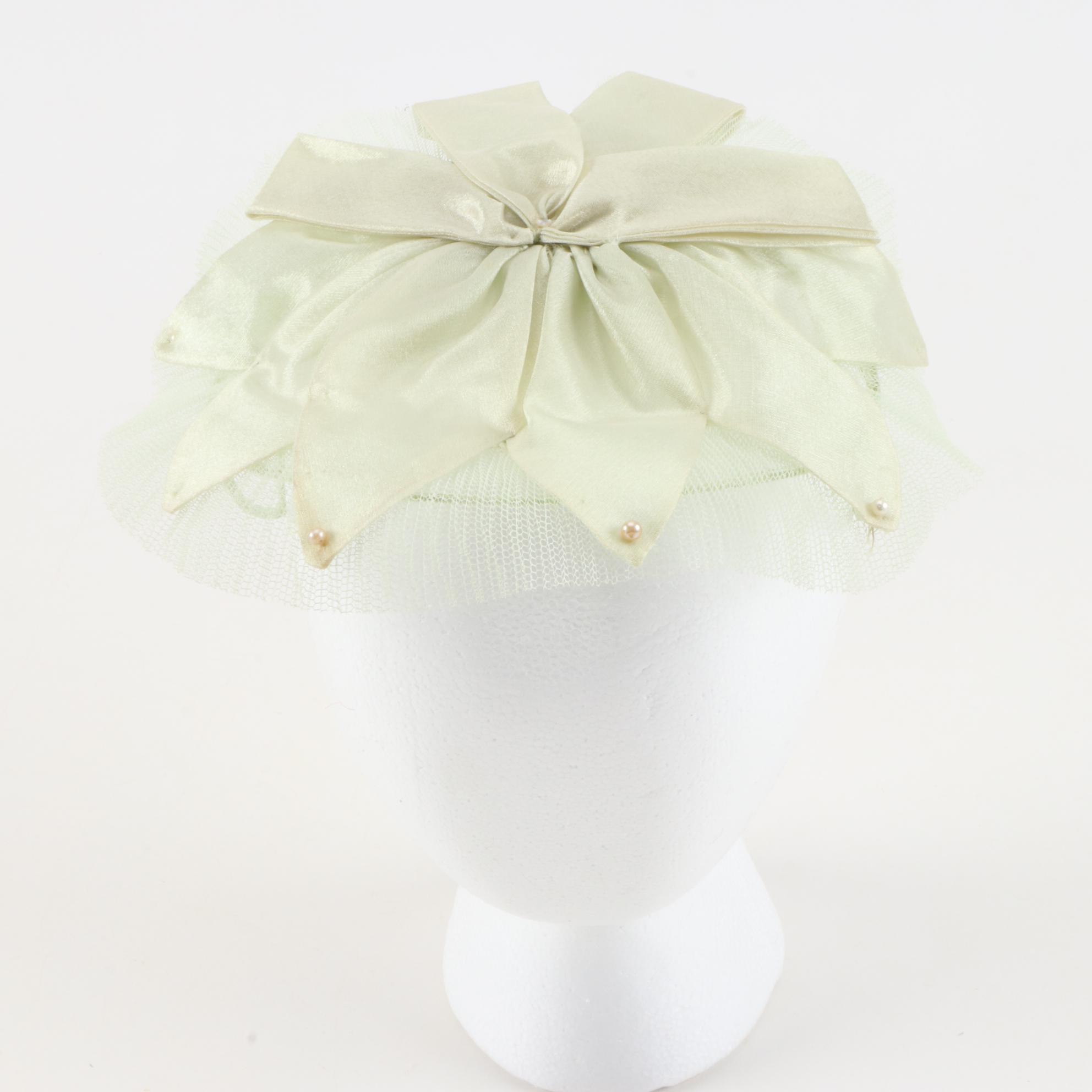 Vintage Calot and Peach Basket Hats with Contemporary Fascinator and