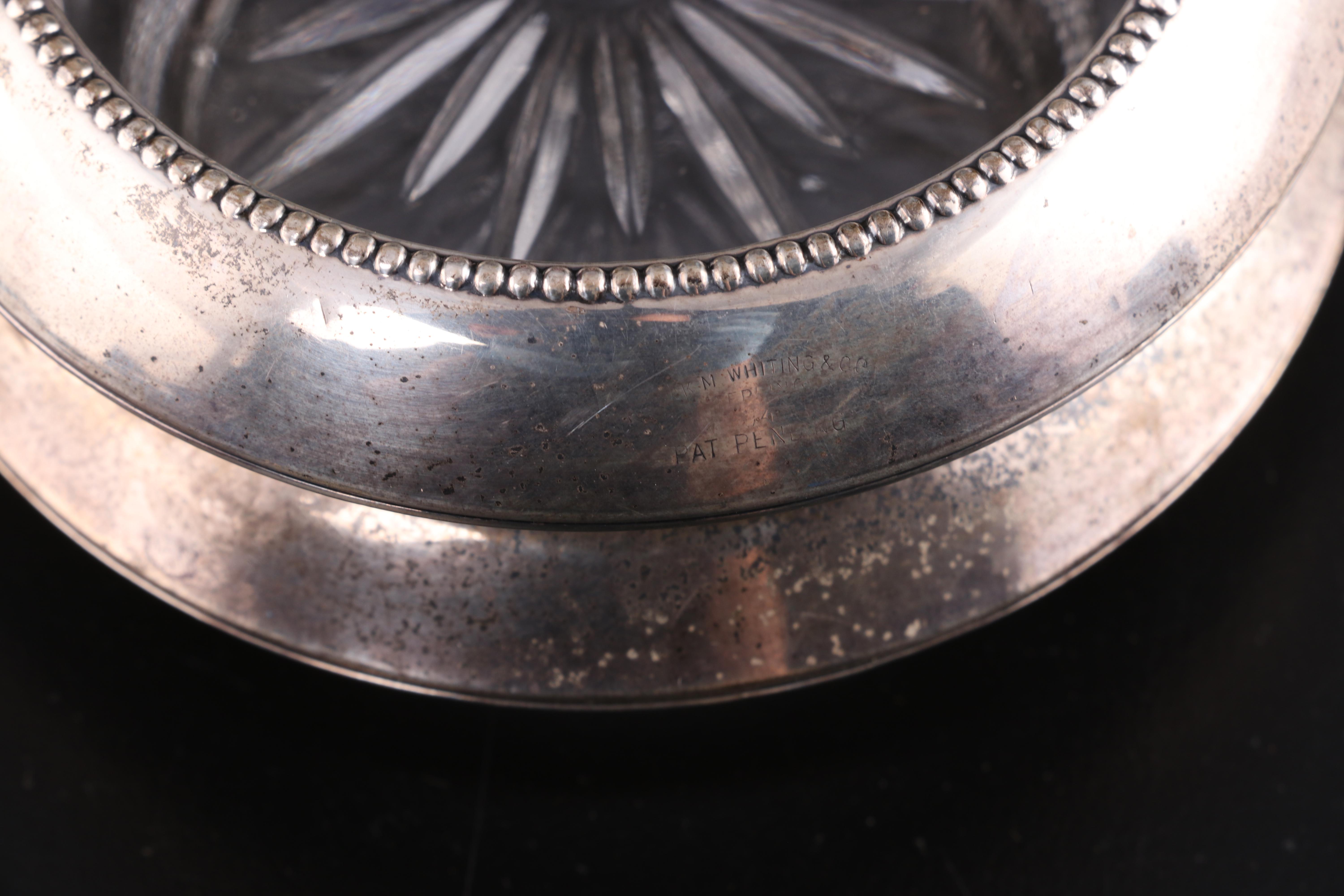 Sterling and Glass Coasters with Sheridan Silver Plate Napkin Rings EBTH