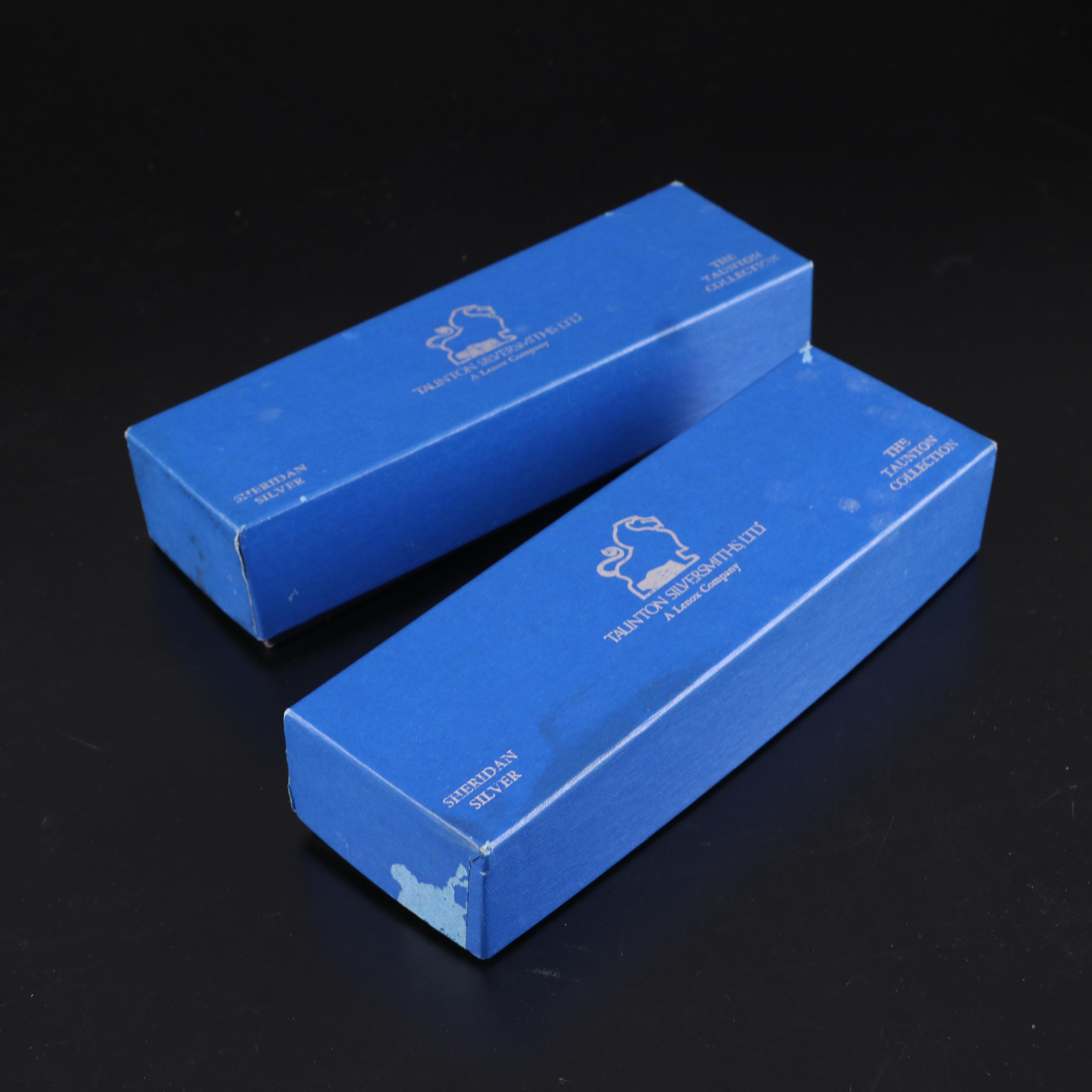 Sterling and Glass Coasters with Sheridan Silver Plate Napkin Rings EBTH