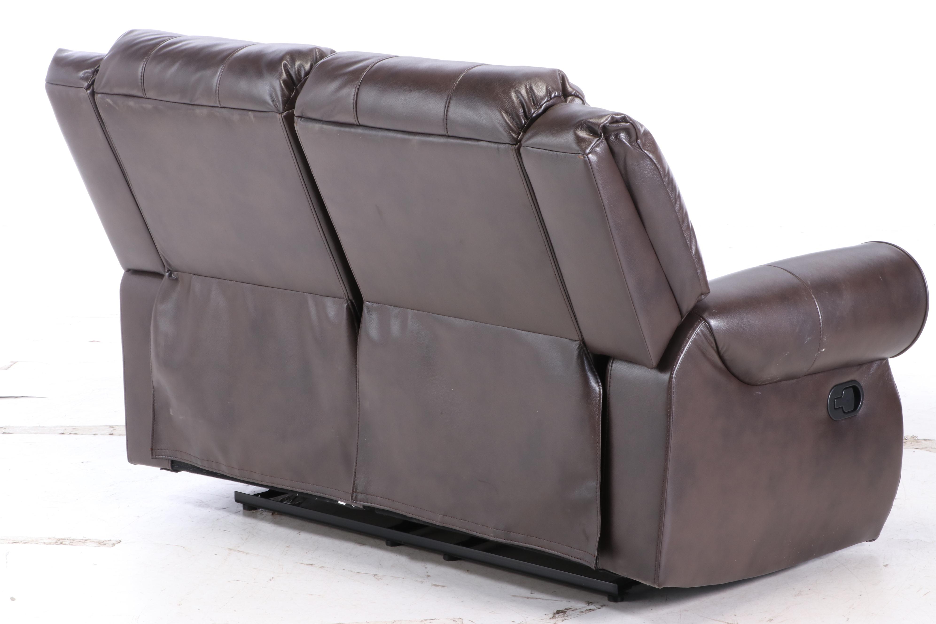 Abbyson Brown Leather DualReclining Loveseat EBTH
