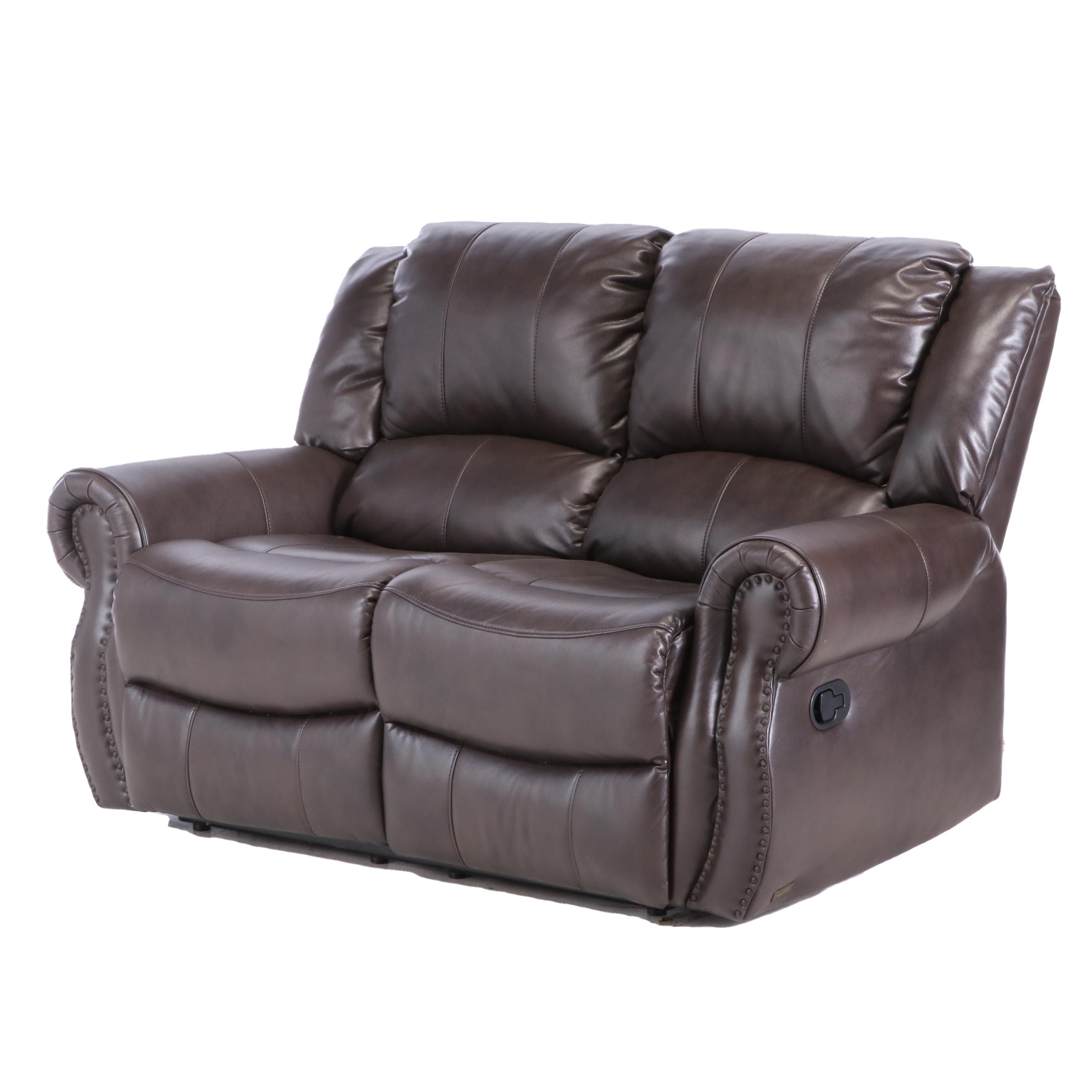 Abbyson Brown Leather DualReclining Loveseat EBTH